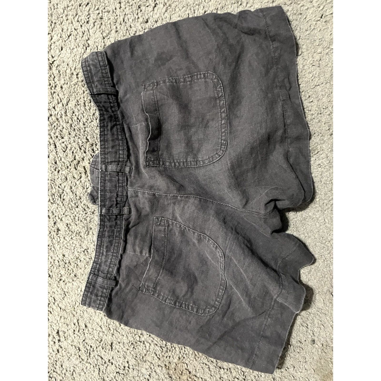 Gap Womens GAP 4 Tall Pull-On Drawstring Cotton Shorts Dark Gray Linen Size 27" / US 4 / IT 40 - 4 Thumbnail
