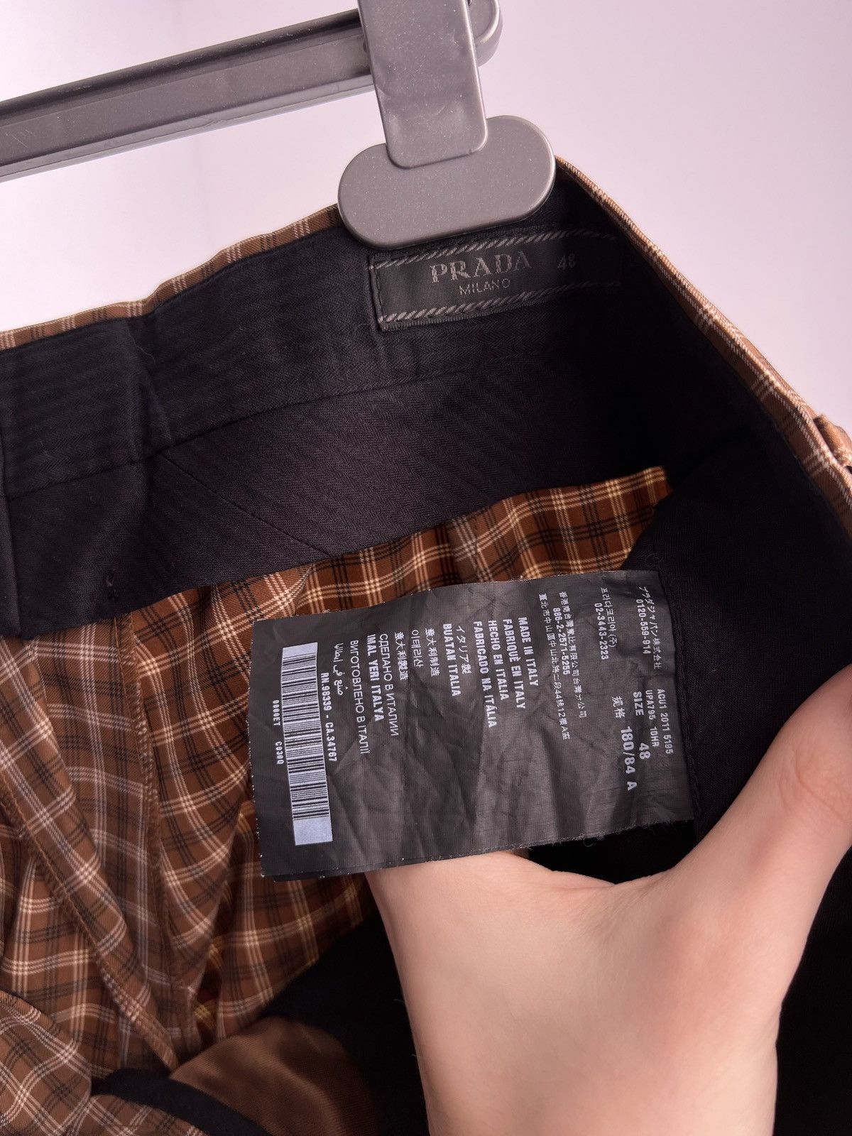 Prada Vintage Prada Milano Brown Check Straight Cotton pants Size US 32 / EU 48 - 8 Thumbnail