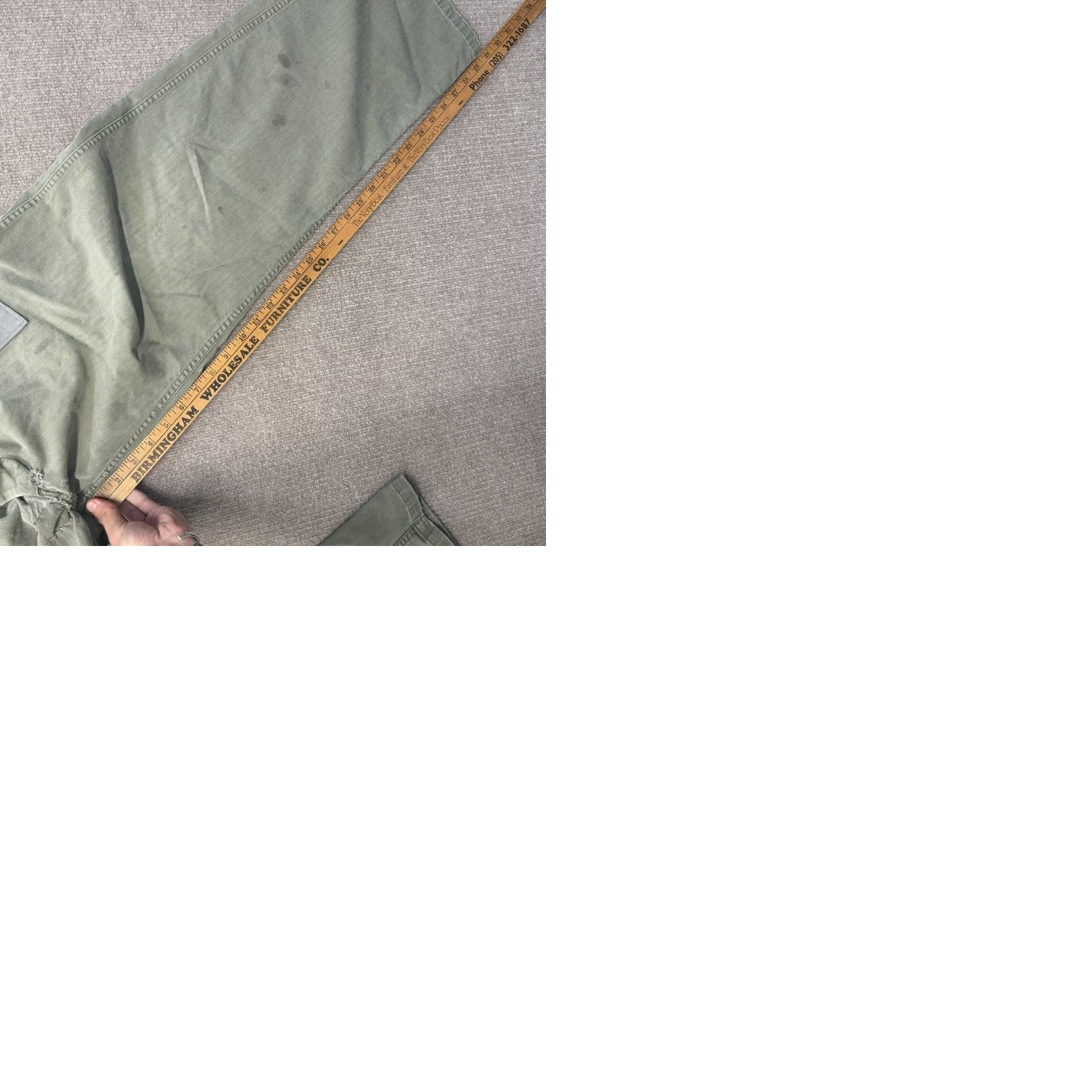 Vintage HBT Cotton Pants Men’s 30x30 Us Army Vintage 40s Military Modified Repaired Cargo Pants Green 30 Inseam 30 Size US 30 / EU 46 - 10 Thumbnail