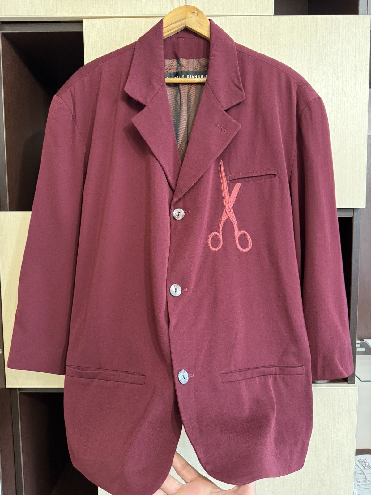 Calugi e Gianelli Calugi E Giannelli Vintage Embroidered Scissors Mens Blazer Size 44R - 5 Thumbnail