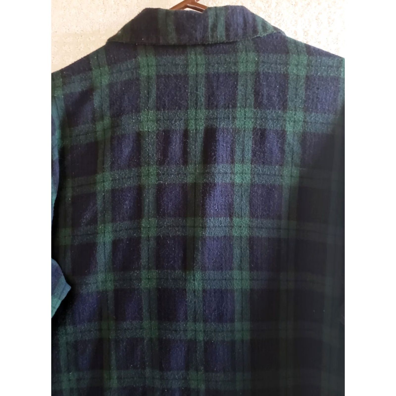Vintage VINTAGE LL BEAN GREEN BLUE PLAID TARTAN FLANNEL PAJAMA TOP BUTTON UP SHIRT MENS L Size US L / EU 52-54 / 3 - 7 Thumbnail