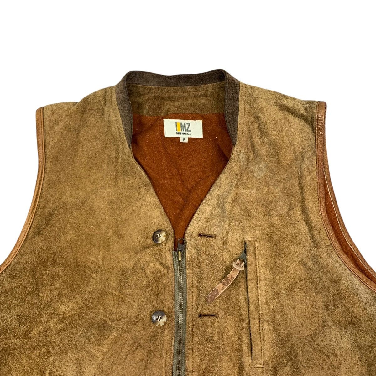 Designer × Genuine Leather VINTAGE INTERMEZO SUEDE LEATHER VEST JACKET Size US M / EU 48-50 / 2 - 4 Thumbnail