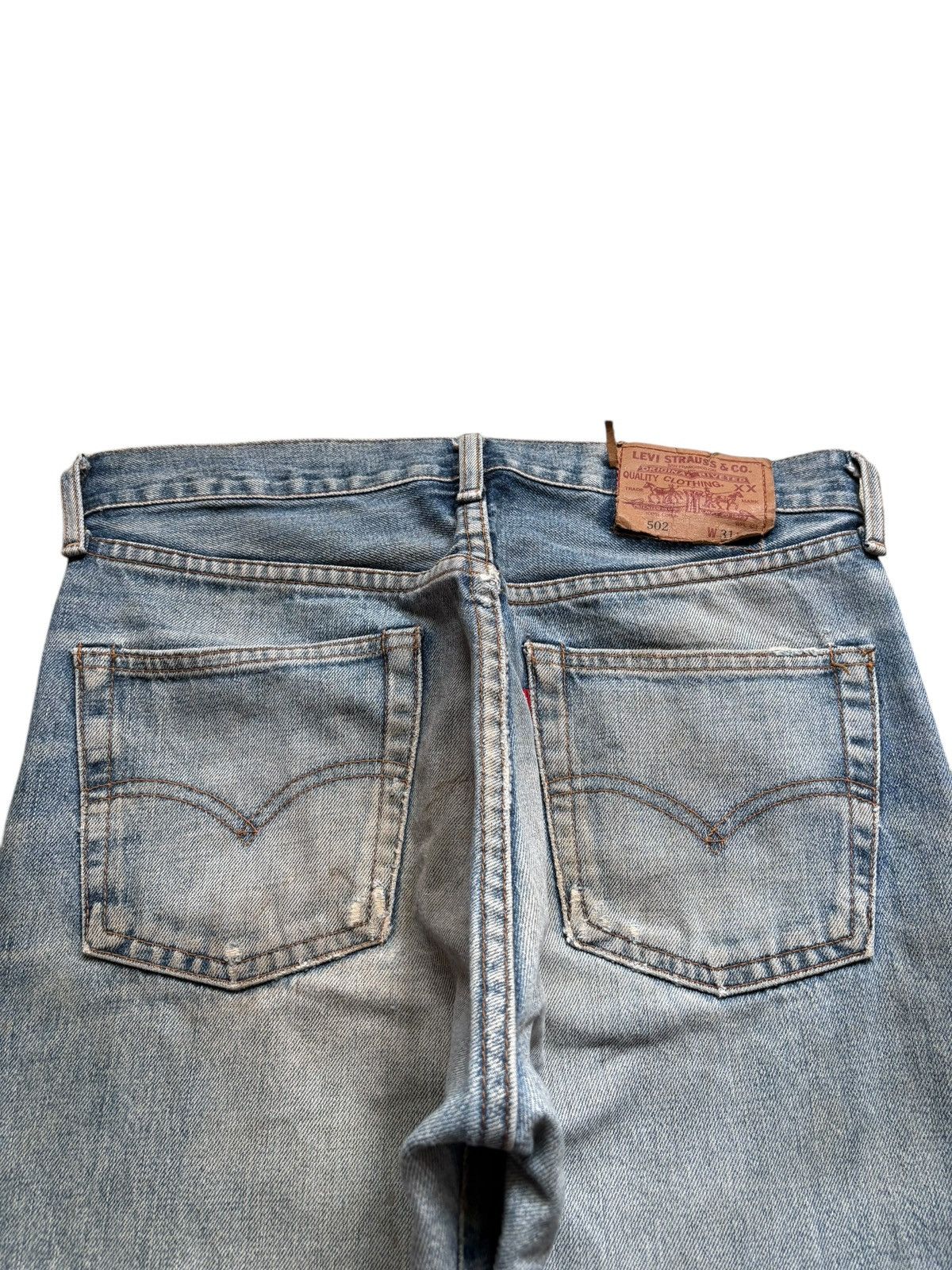 Levi's Vintage 80s Levis 502 Big E Selvedge Mud Wash Loose Jeans Size US 30 / EU 46 - 9 Thumbnail