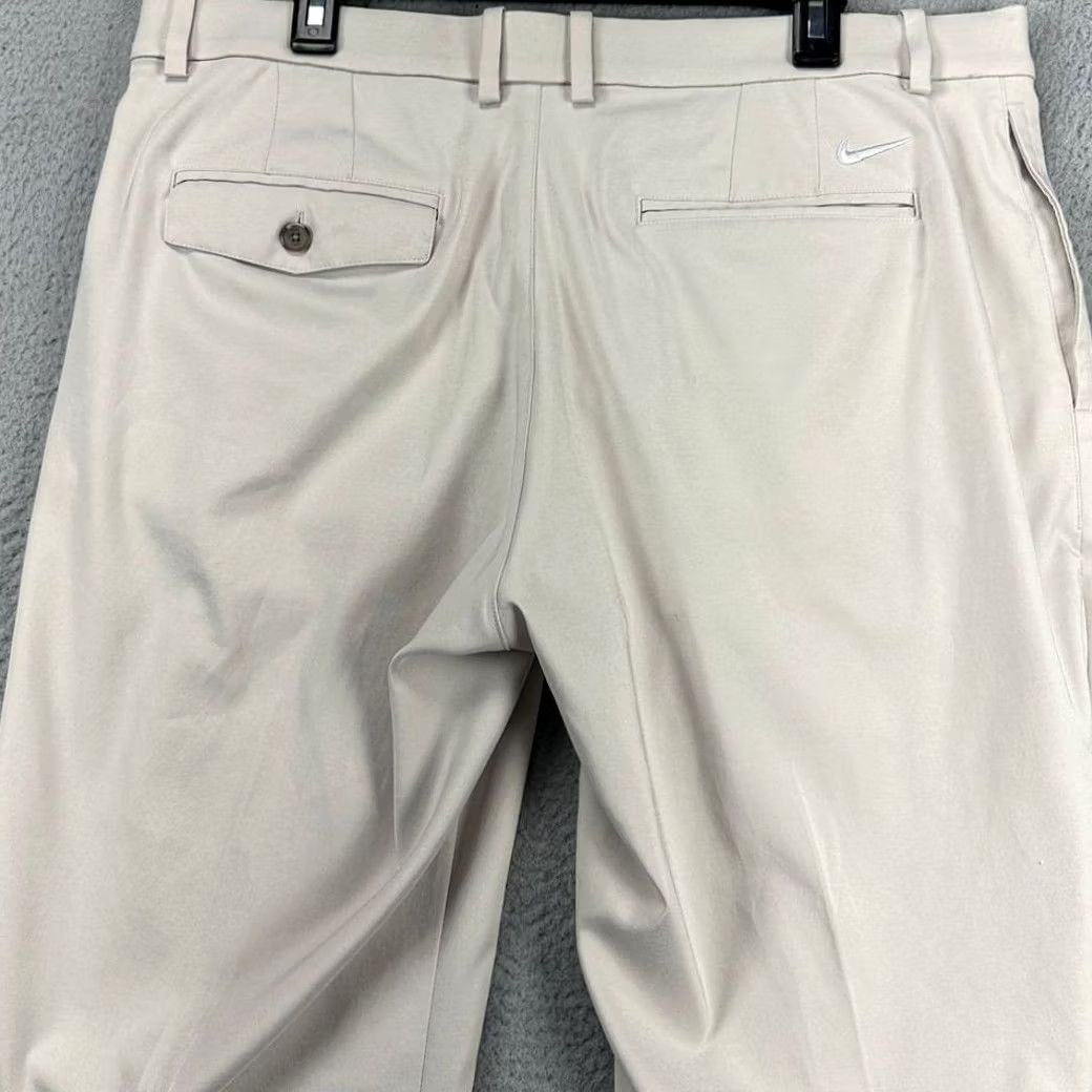 Nike Nike Dri-Fit Golf Pants Mens 38X32 Beige Flat Front Chino Pocket Straight Leg Regular Fit Pants Size US 38 / EU 54 - 3 Thumbnail