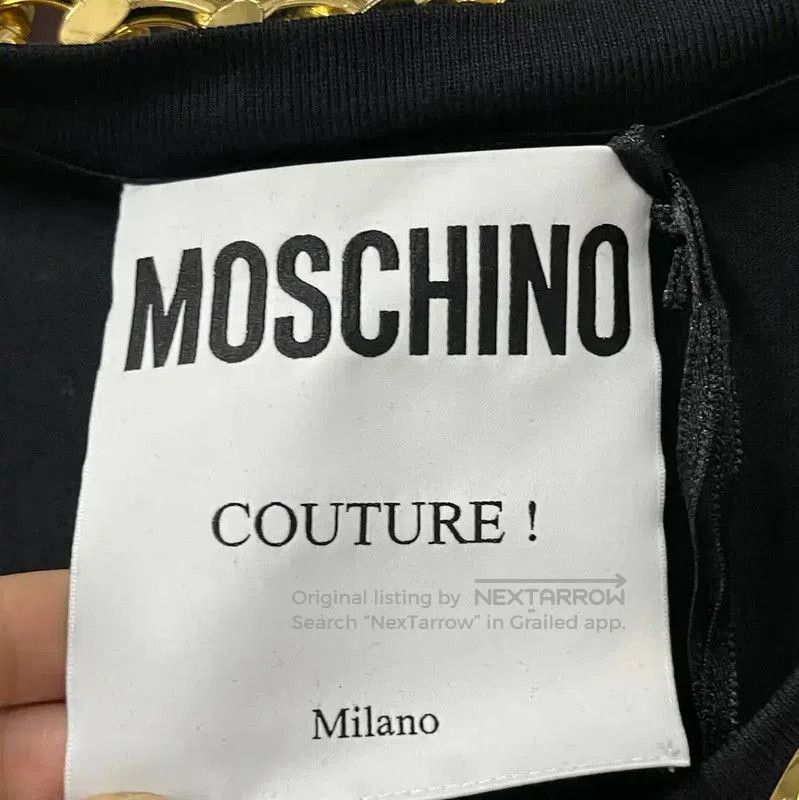 Moschino Moschino Black Cotton Chain Short Sleeve T-Shirt . Size US S / EU 44-46 / 1 - 6 Thumbnail