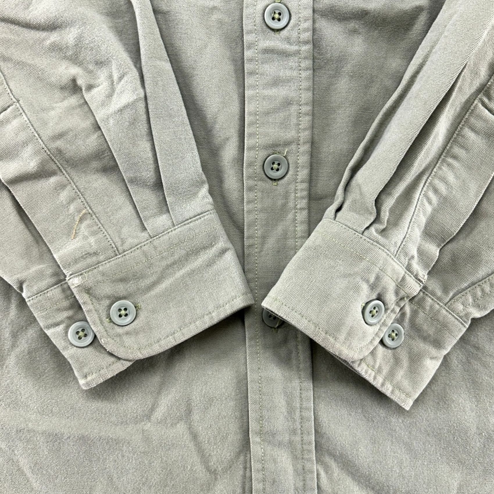 Vintage VINTAGE LL Bean Shirt Mens XL Beige Button-Up Long Sleeve Solid Cotton Chamois Flannel 90s Mens Size US XL / EU 56 / 4 - 3 Thumbnail