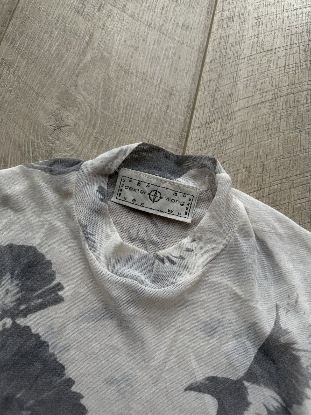 Dexter Wong Dexter Wong Avant-Garde Mesh Top Crow Print Long Sleeve Size US M / EU 48-50 / 2 - 5 Thumbnail