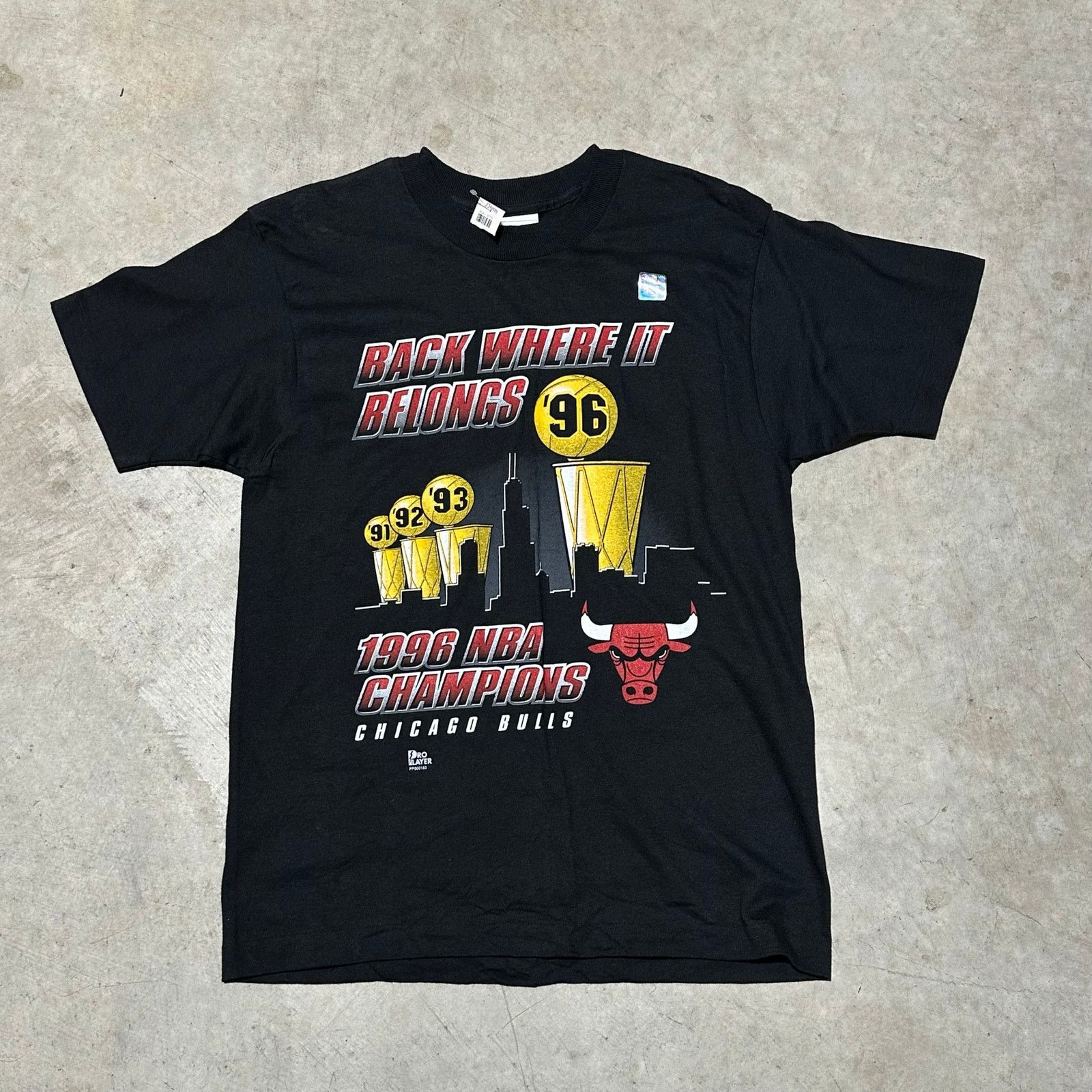 Pro Player Chicago Bulls Men's Shirt 1996 Vintage Championship Tee Size US M / EU 48-50 / 2 - 1 Thumbnail