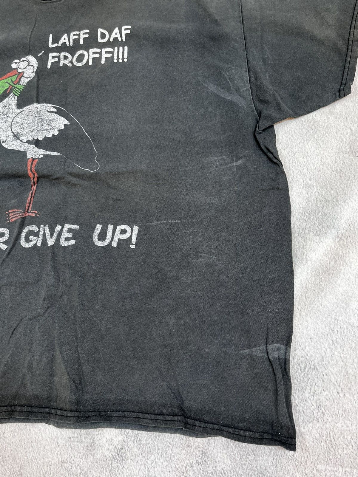 Band Tees Vintage Y2K Never Give Up humor faded trashed tee size XL Size US XL / EU 56 / 4 - 8 Thumbnail