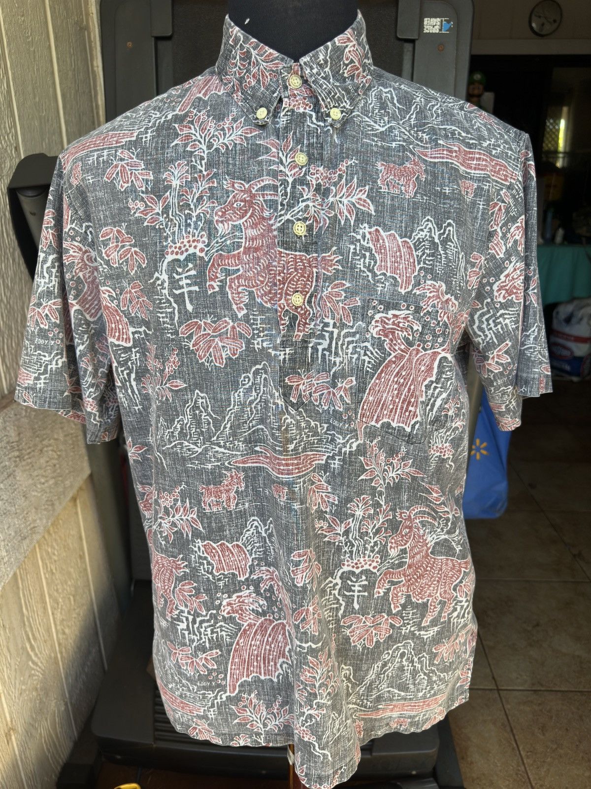 Reyn Spooner Goat Themed Animal Hawaiian Shirt Men’s M