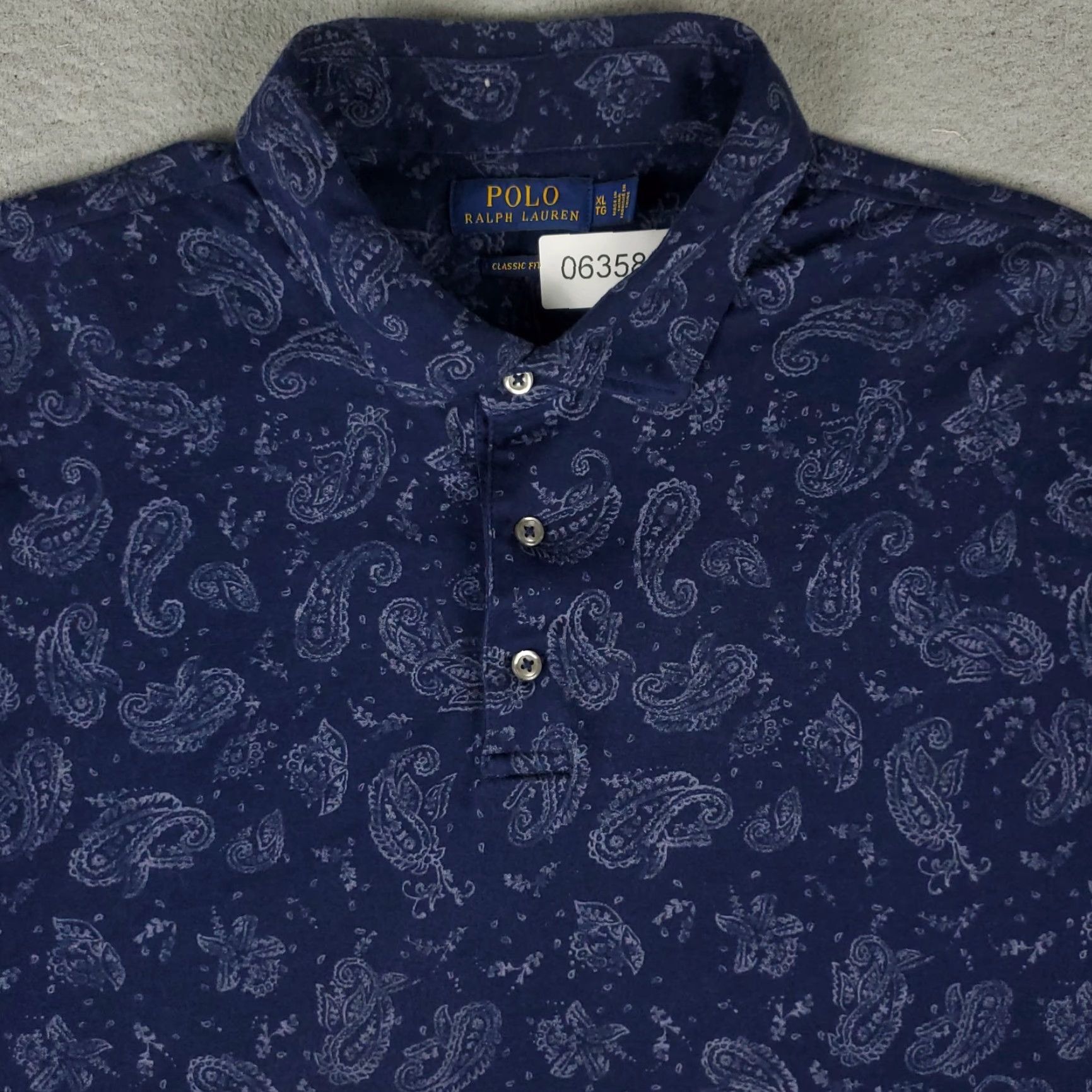 Ralph Lauren Ralph Lauren Polo Shirt Blue Paisley Men's XL Short Sleeve Classic Fit Size US XL / EU 56 / 4 - 2 Thumbnail