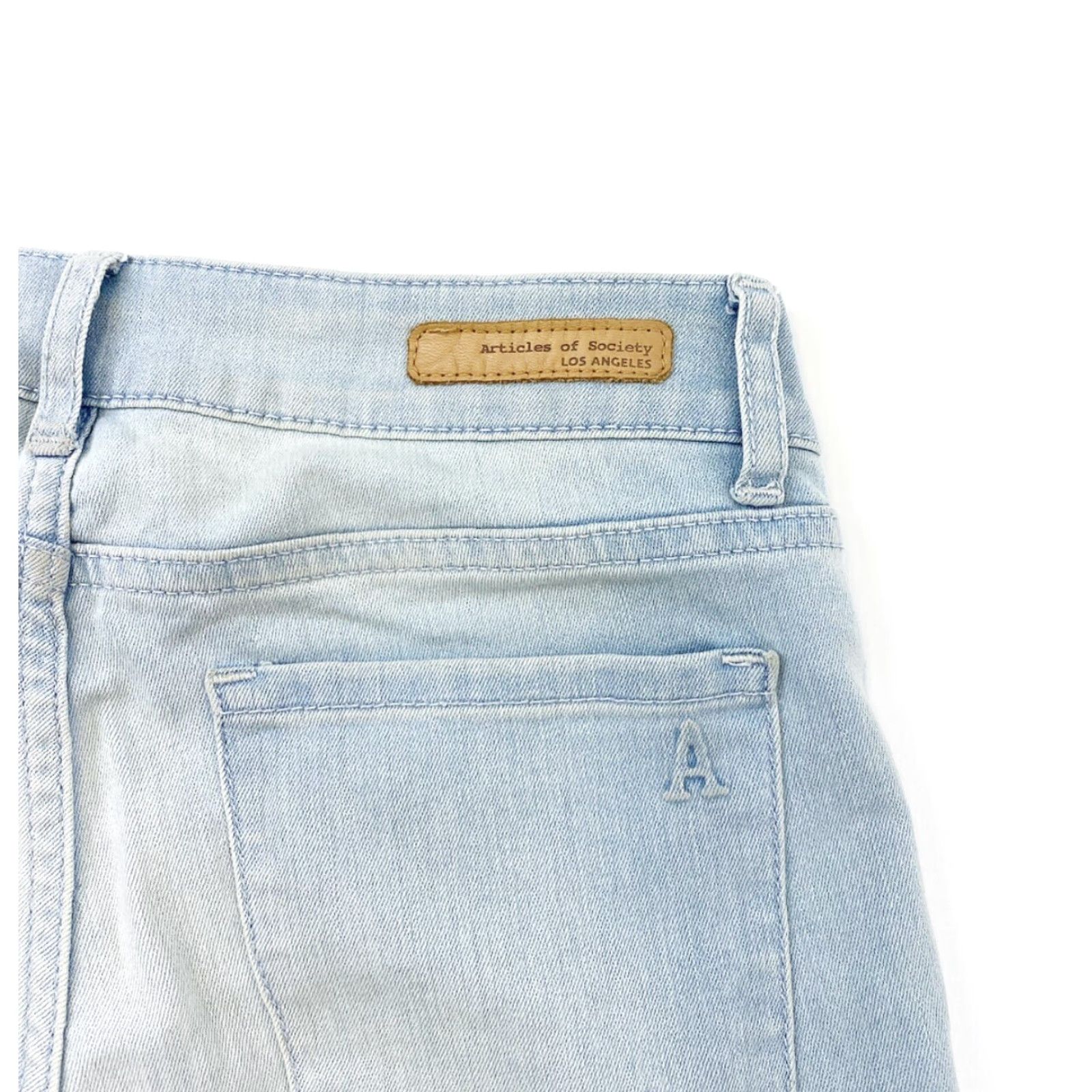 Vintage Articles Of Society Jeans Womens 24 Light Blue Skinny Stretch Denim 31 Inseam Mid Rise Regular Inseam 31 Womens Jeans Skinny Stretch Size 42" / US 20 - 5 Thumbnail
