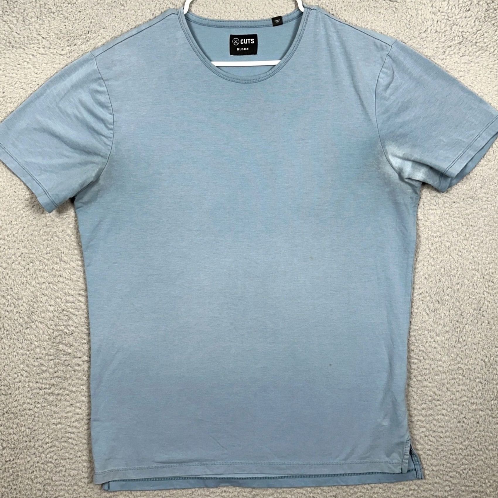 Cuts Cuts Split Hem Tee Mens XL Blue Crew Neck Short Sleeve Shirt Size US XL / EU 56 / 4 - 3 Thumbnail