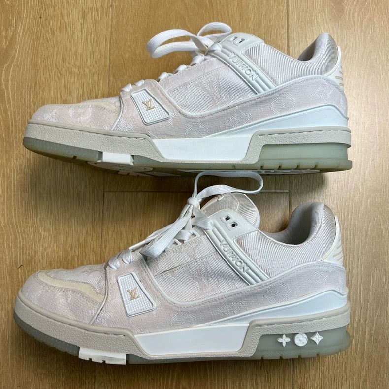 Louis Vuitton Louis Vuitton Trainer White Stampede Denim Board Shoes Size US 8.5 / EU 41-42 - 3 Thumbnail