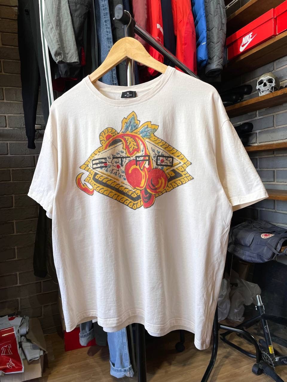 Etro Etro Logo Printed Cotton T-Shirt – Size IT 46 Size L / US 10 / IT 46 - 5 Thumbnail