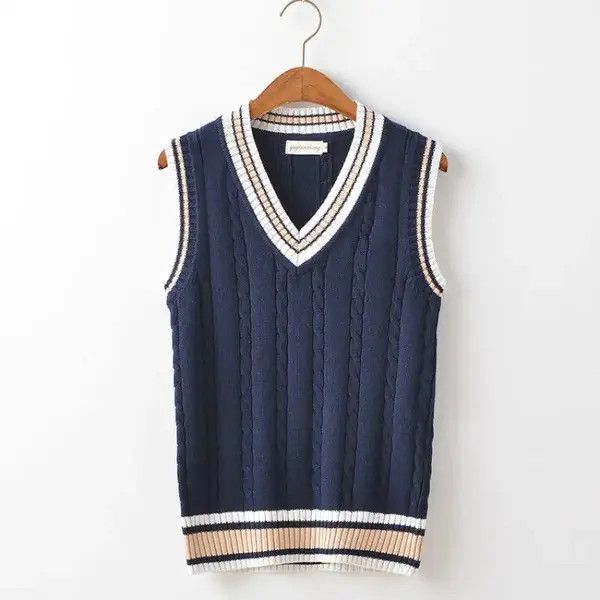 VIBE Vintage Sweater Vest Men Thicken V-neck Sleeveless Knitted Size US L / EU 52-54 / 3 - 5 Thumbnail
