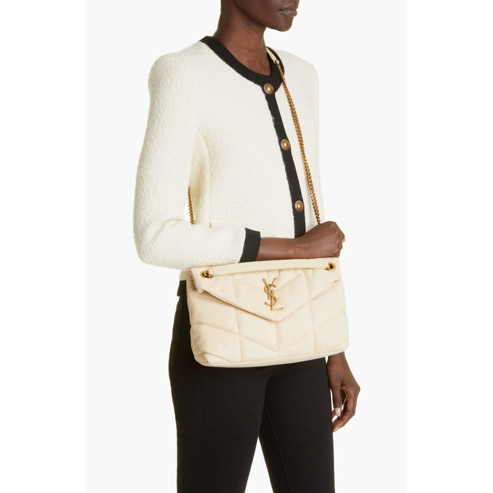 Yves Saint Laurent Saint Laurent YSL Burro Beige Leather Shoulder Crossbody Bag Size ONE SIZE - 6 Thumbnail