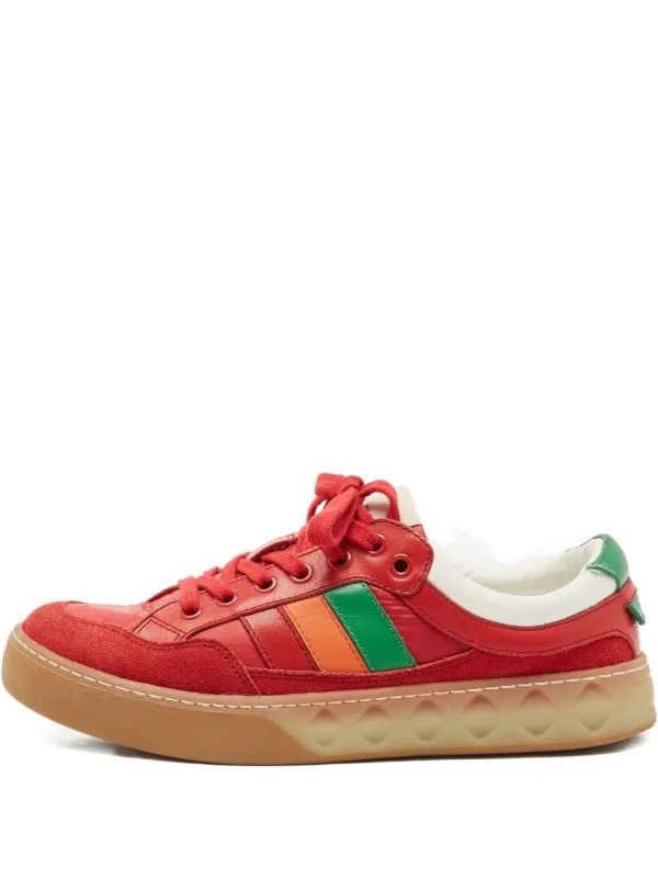 Gucci Gucci Red Suede Nylon Sneakers 494761 Size 38.5 / US 8.5 Size US 8.5 / IT 38.5 - 1 Thumbnail