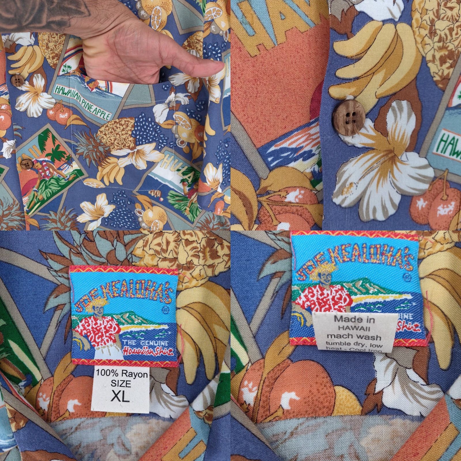 Reyn Spooner VINTAGE Reyn Spooner Hawaiian Shirt Mens XL Joe Kealuha Floral Pineapple Button Aloha Size US XL / EU 56 / 4 - 8 Thumbnail