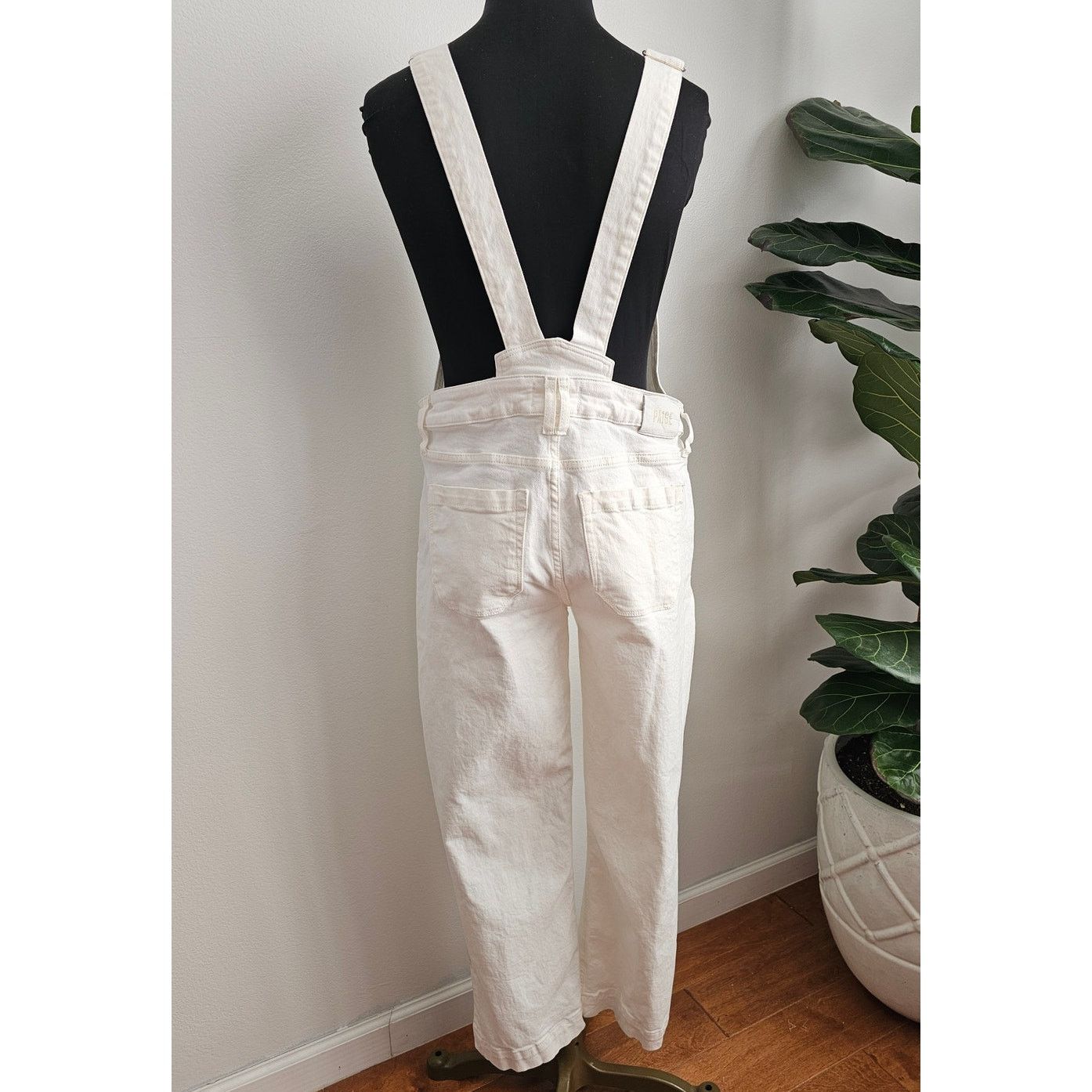 Paige NWT PAIGE Claudine Denim Overall Blank Canvas Ankle Flare 28 Size 28" / US 6 / IT 42 - 6 Thumbnail