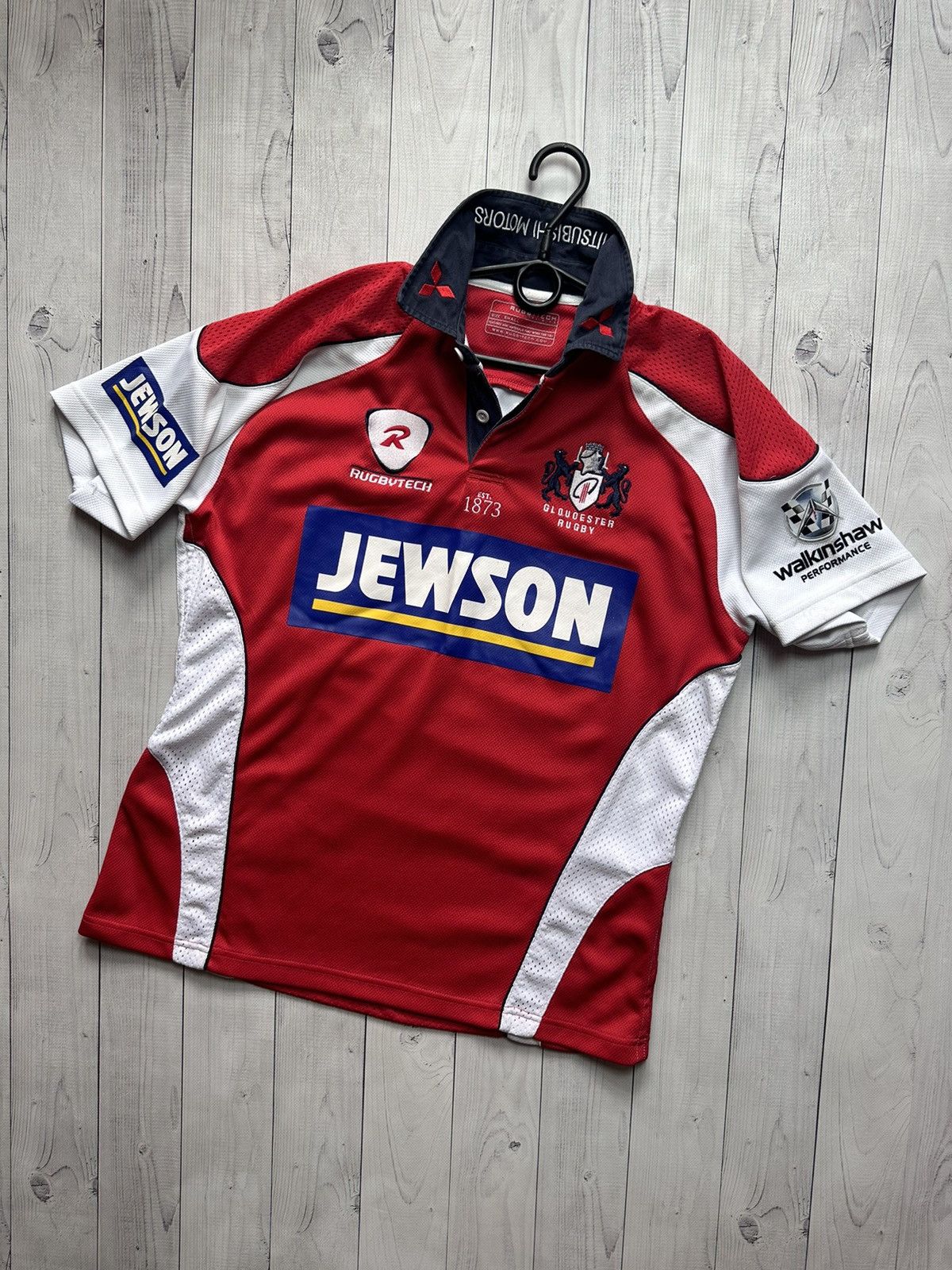 Vintage Vintage Rugby jersey Gloucester size S/M red Mitsubishi logo Size US S / EU 44-46 / 1 - 1 Thumbnail