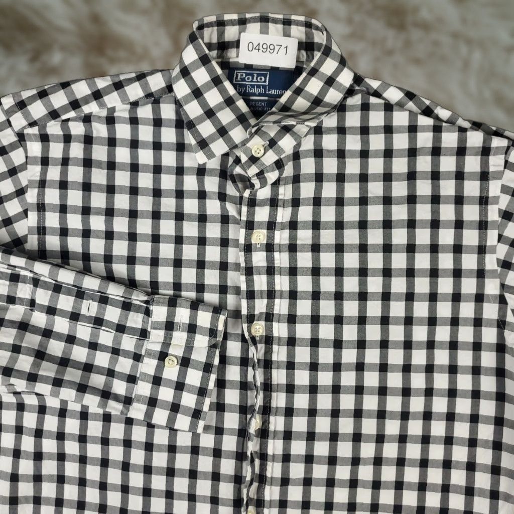 Ralph Lauren Ralph Lauren Dress Shirt Mens 16 Gray Check Long Sleeve Button Up Size 42R - 1 Thumbnail