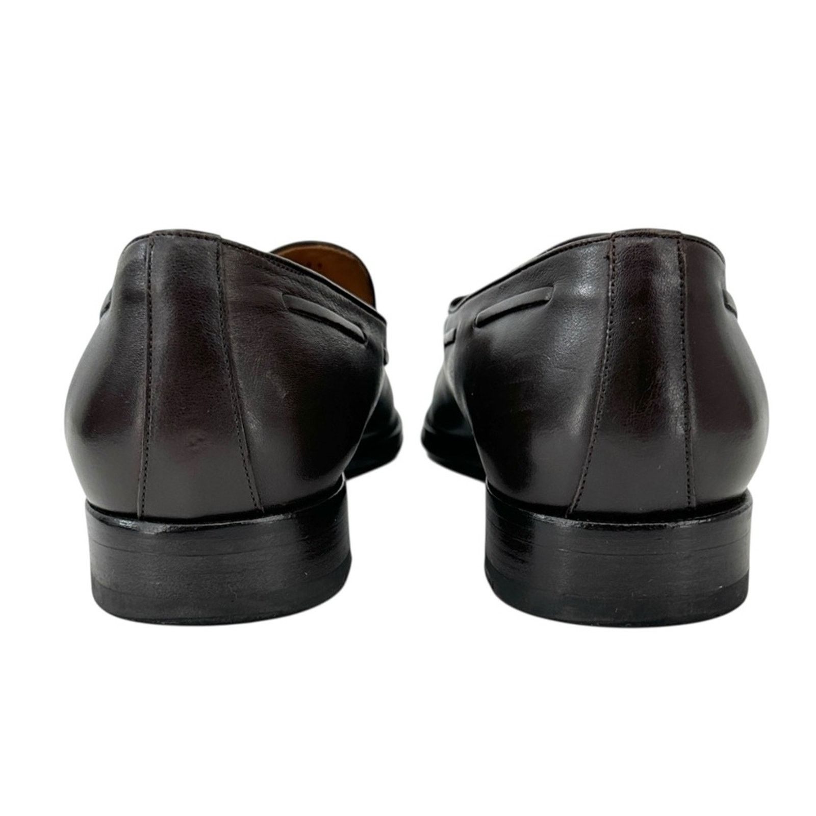 Suitsupply Dark Brown Smooth Leather Slip On Tassel Loafers Dress Shoes Size US 11 / EU 44 - 6 Thumbnail