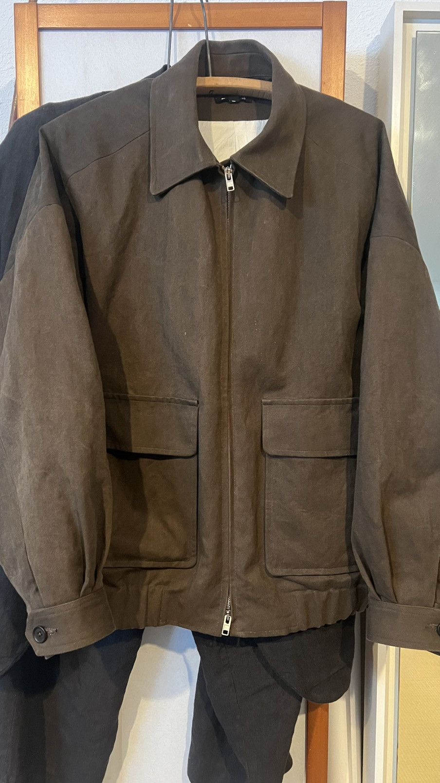 Zip Jacket 2 in Sumi Ink Cotton/Washi Canvas