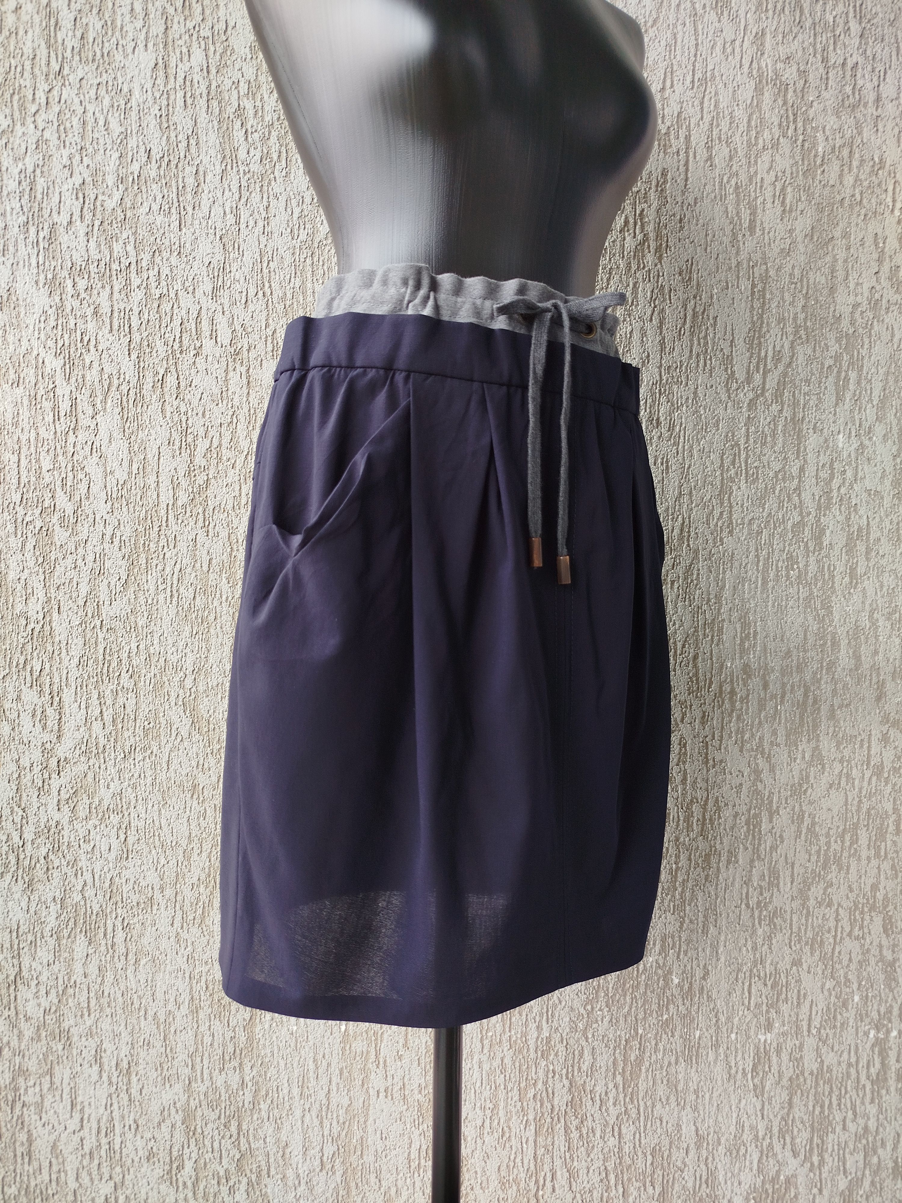 Brunello Cucinelli GUNEX Skirt Pockets Belted Wool Size L Size 32" / US 10 / IT 46 - 5 Thumbnail