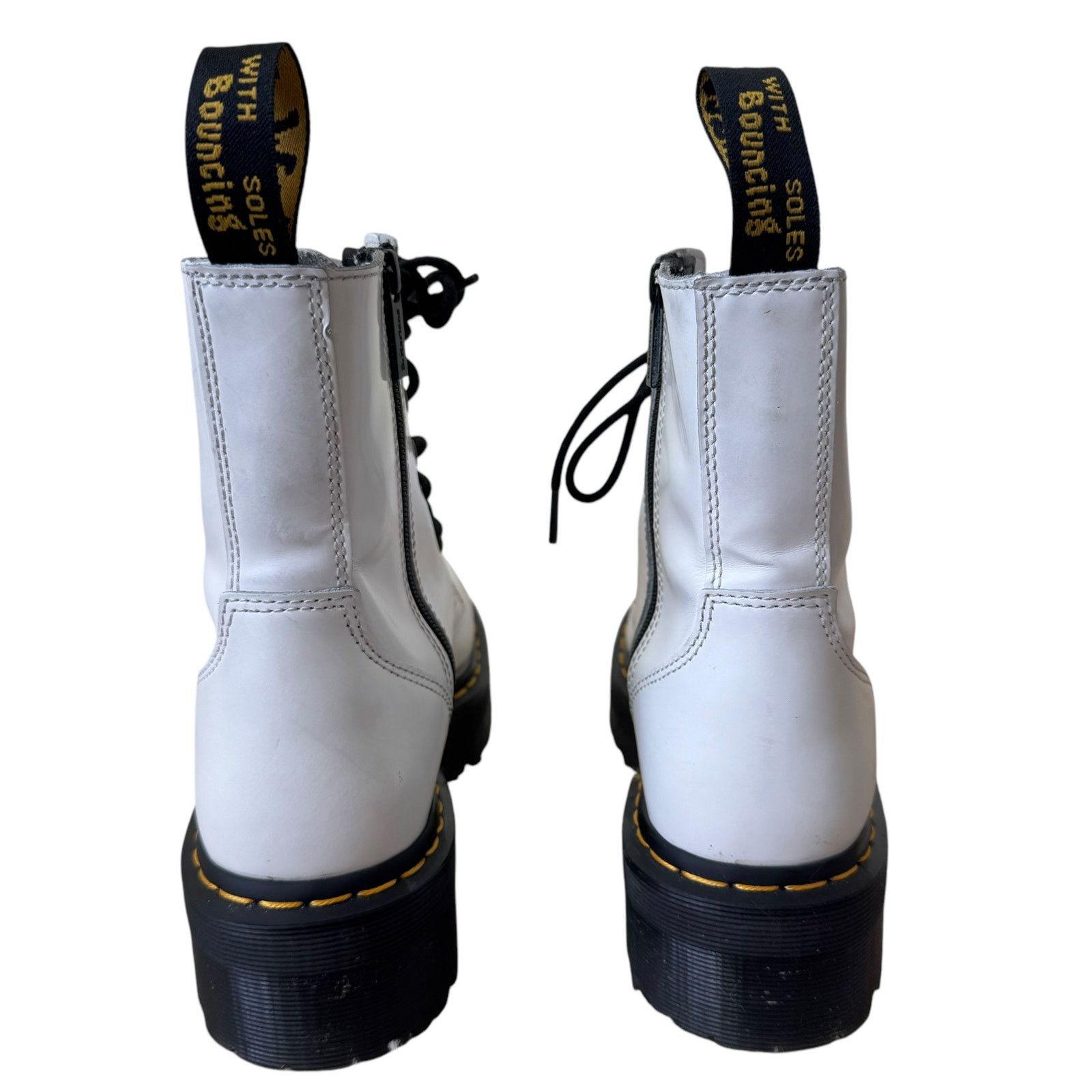 Dr. Martens DR. MARTENS Jadon Platform Boot White Smooth Leather W10/M9 Size US 10 / IT 40 - 2 Thumbnail