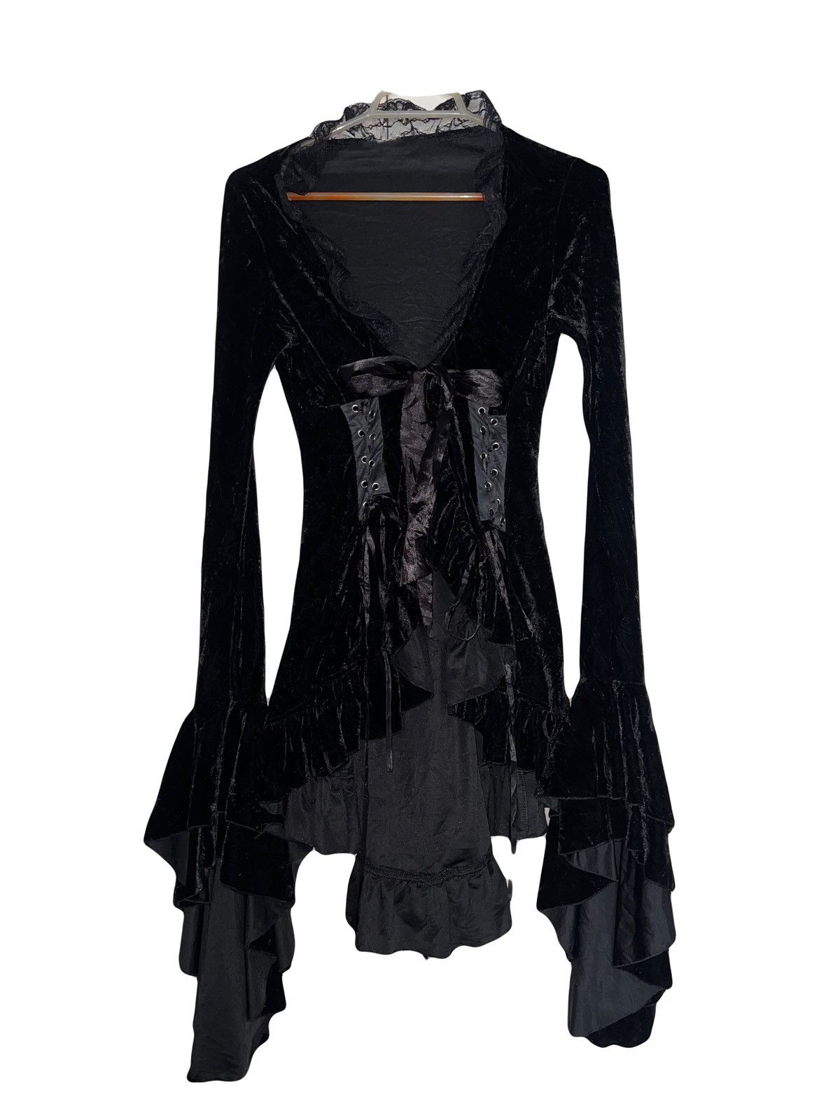 Japanese Brand Vintage Japanese princess goth velvet top 🧛🏻‍♀️🖤 Size XS / US 0-2 / IT 36-38 - 12 Thumbnail