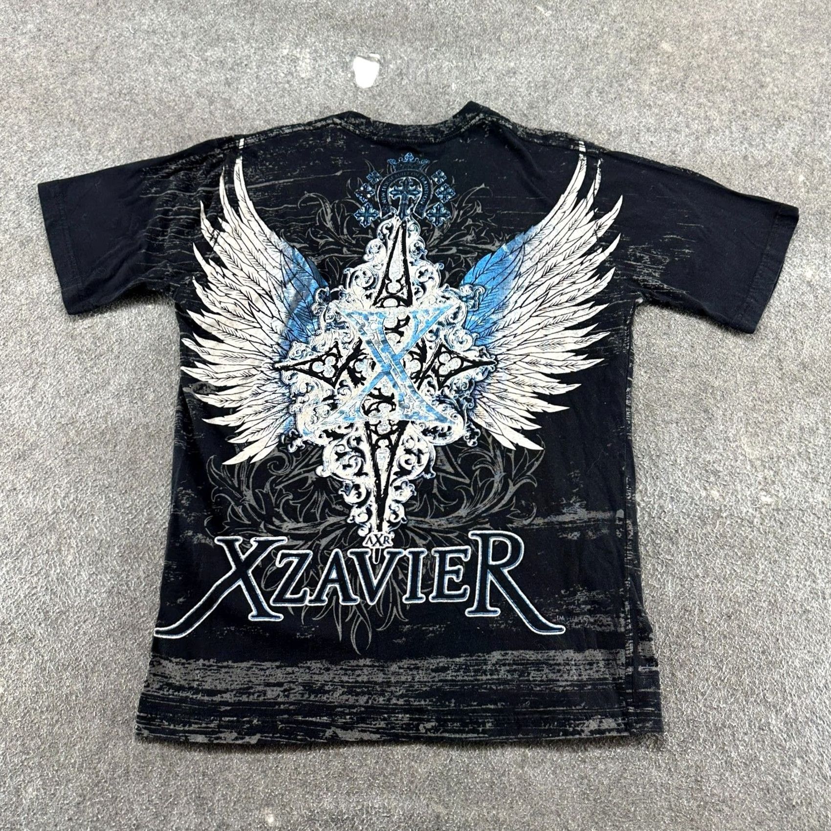 Vintage VINTAGE Xzavier Shirt Mens XL Black Graphic Cross Wings Goth Emo Y2K 90s Skull T-Shirt Size US XL / EU 56 / 4 - 3 Thumbnail