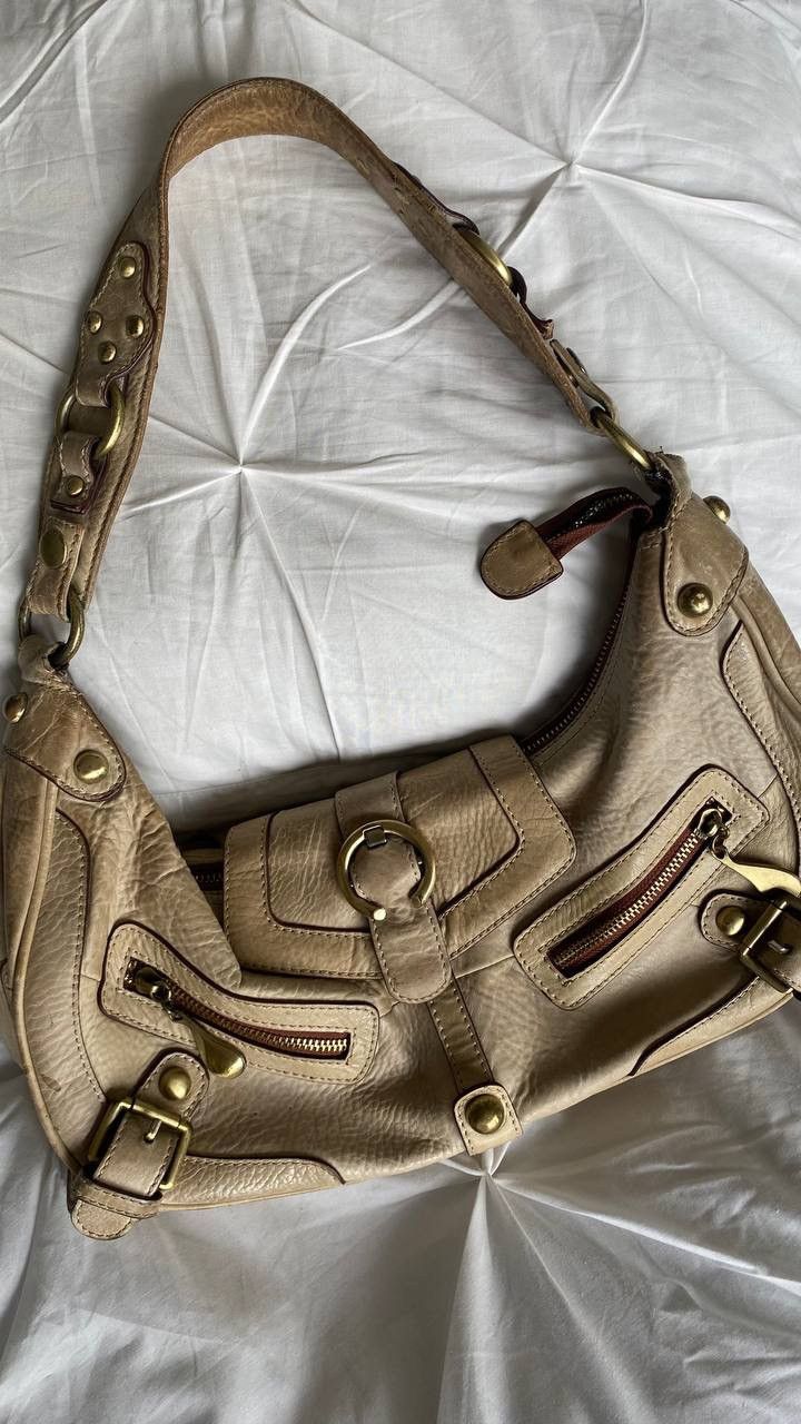 Vintage Vintage beige leather shoulder bag Size ONE SIZE - 2 Thumbnail