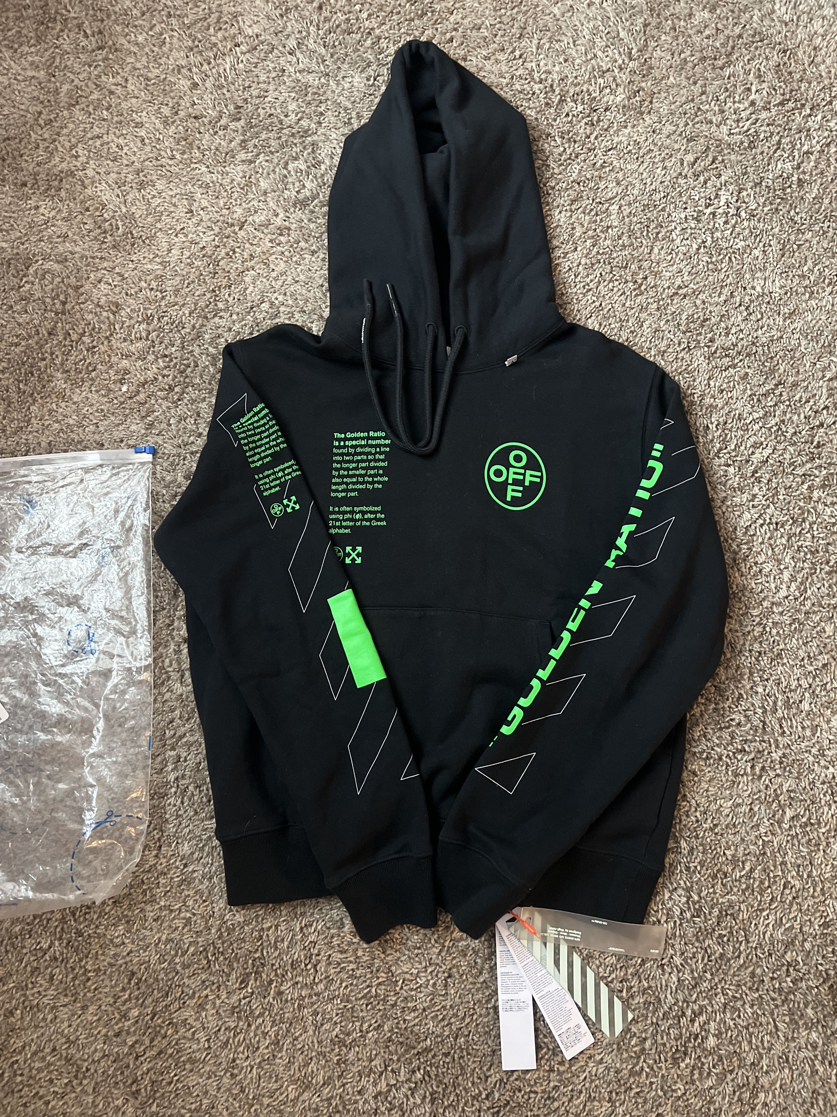 image of Off White Off-White Arch Shapes Incompiuto Hoodie in Black, Men's (Size Medium)