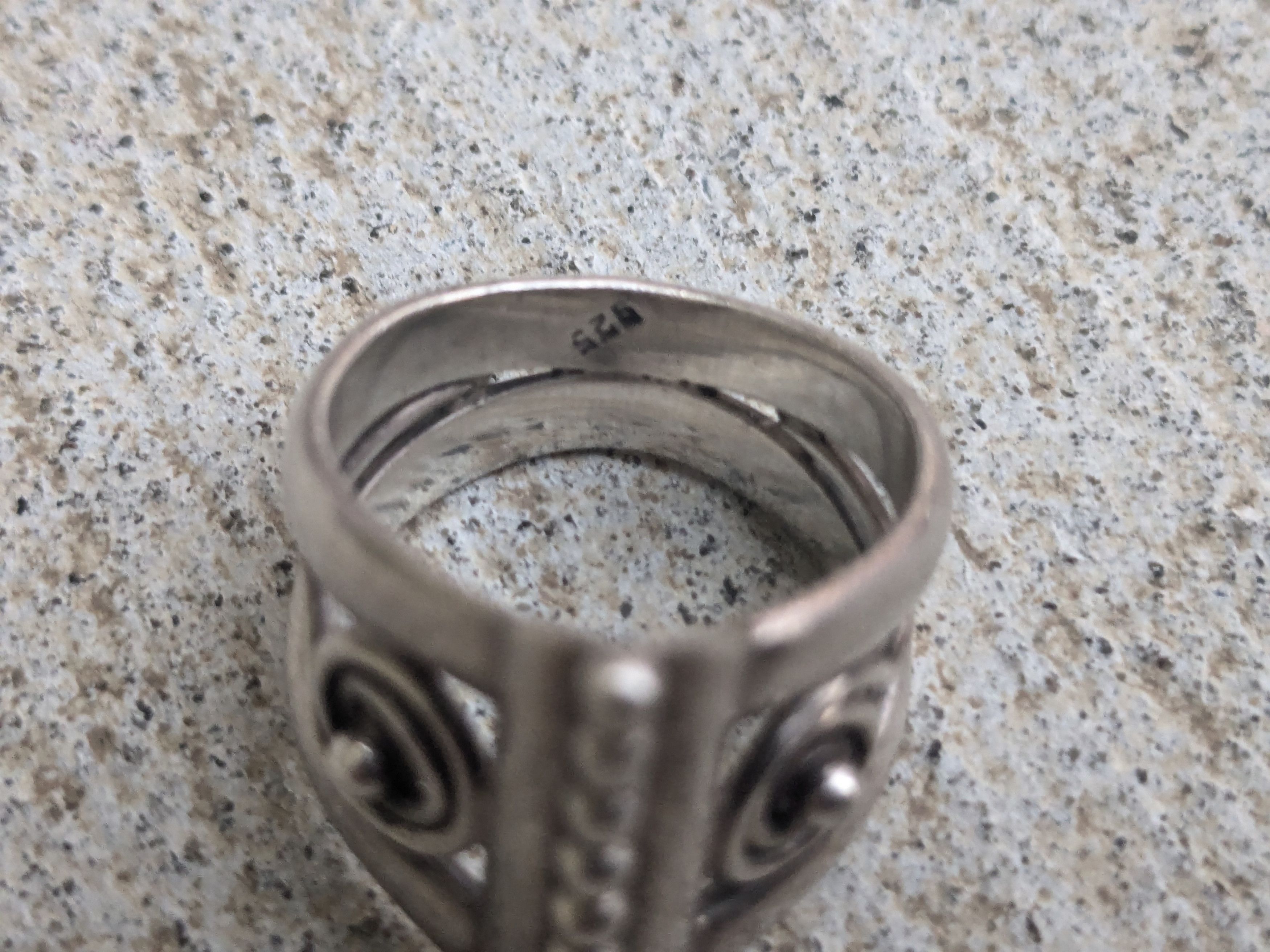 Vintage Vintage Sterling Silver Ring 8.75 Abstract Modern Avant Size ONE SIZE - 8 Thumbnail
