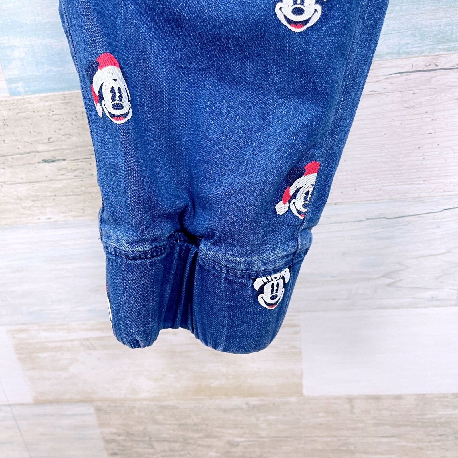 Disney Disney Mickey Mouse Christmas Print Jogger Jean Blue Women L Size 30" / US 8 / IT 44 - 3 Thumbnail