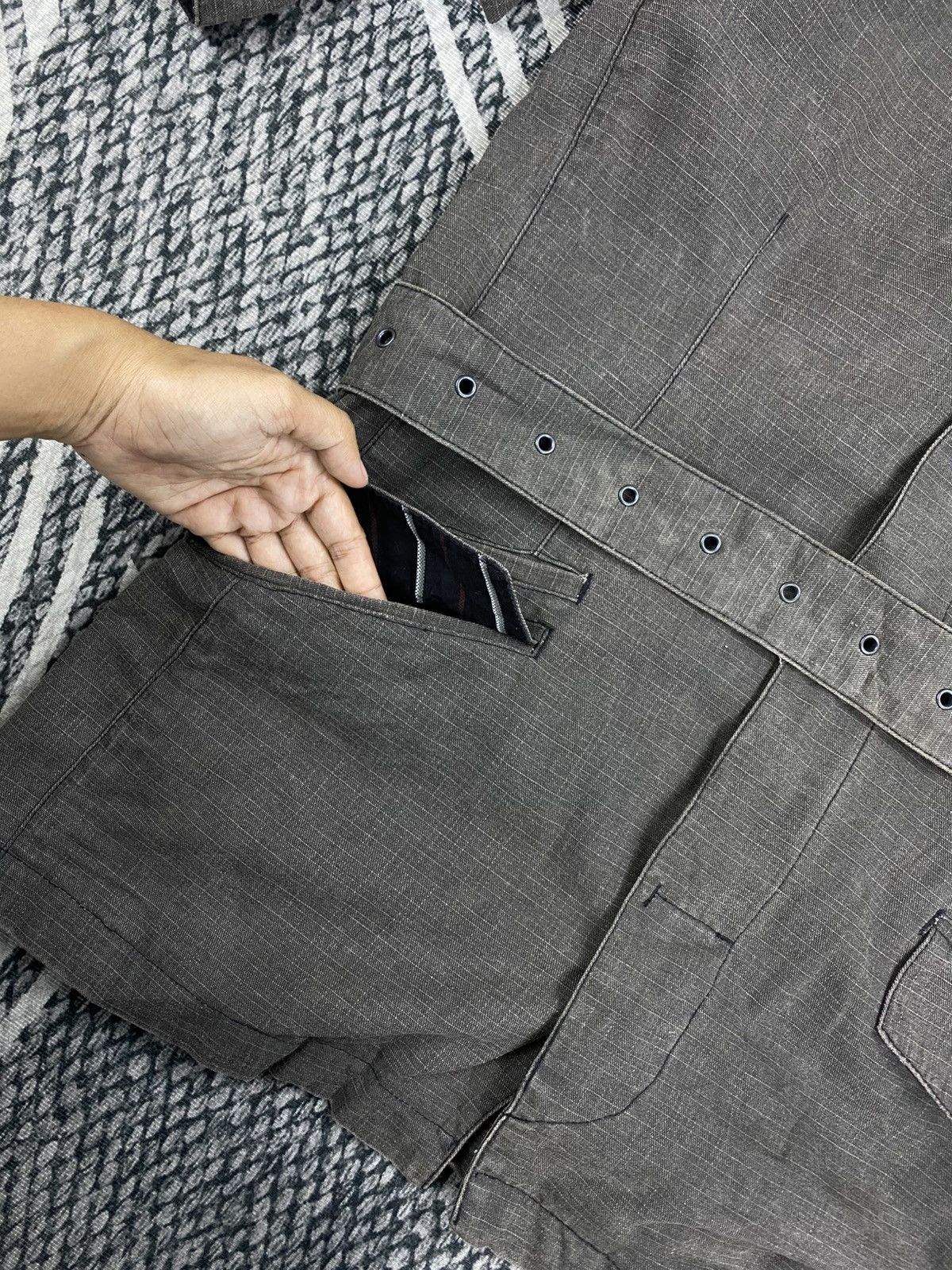 In The Attic In The Attic Grey Utility Jacket with Belt & Patterned Colar Size US M / EU 48-50 / 2 - 8 Thumbnail
