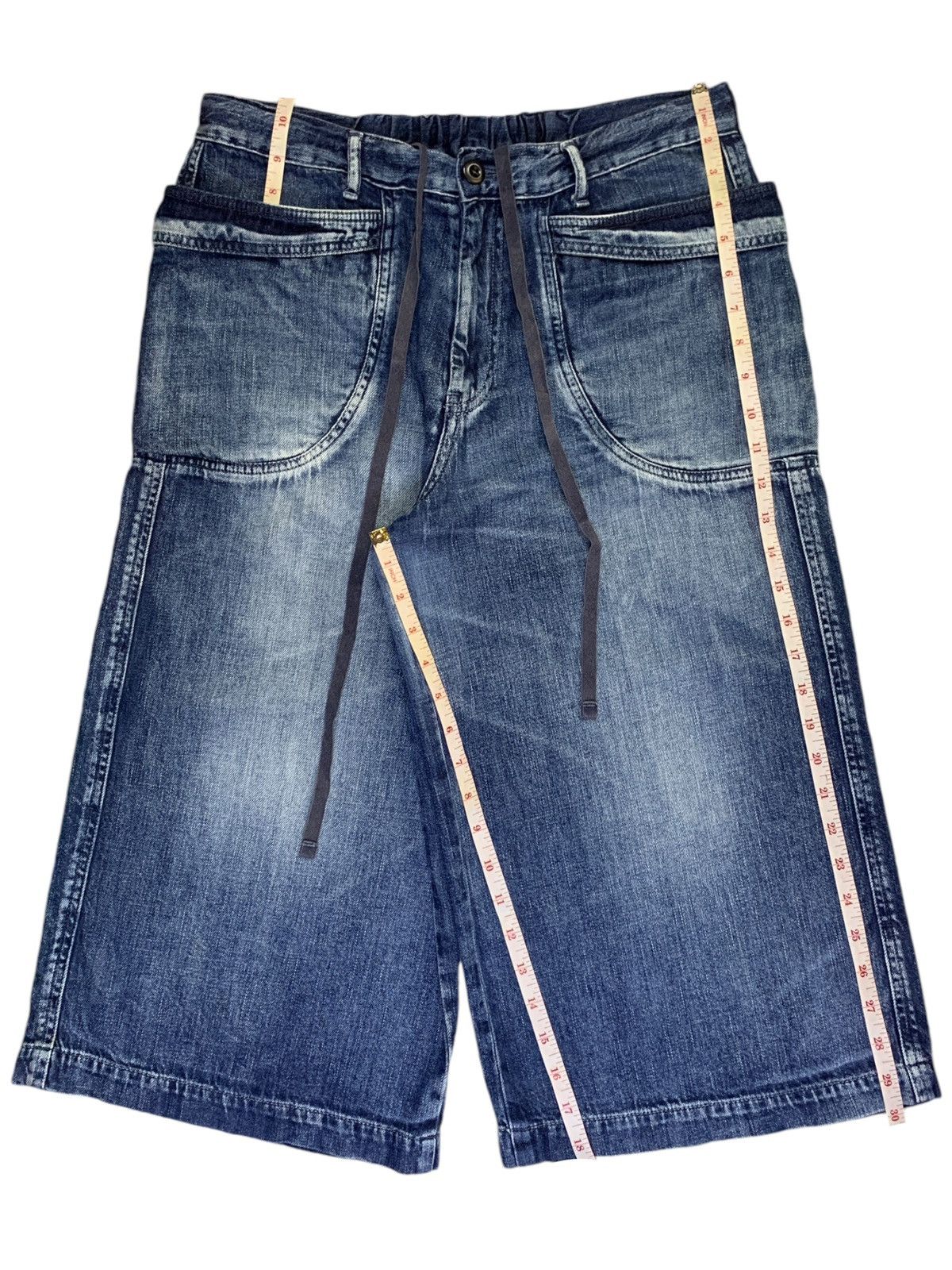 Japanese Brand SALES🔥Vintage Japanese Faded blue Wash Baggy Jean Shorts Size US 31 - 15 Thumbnail