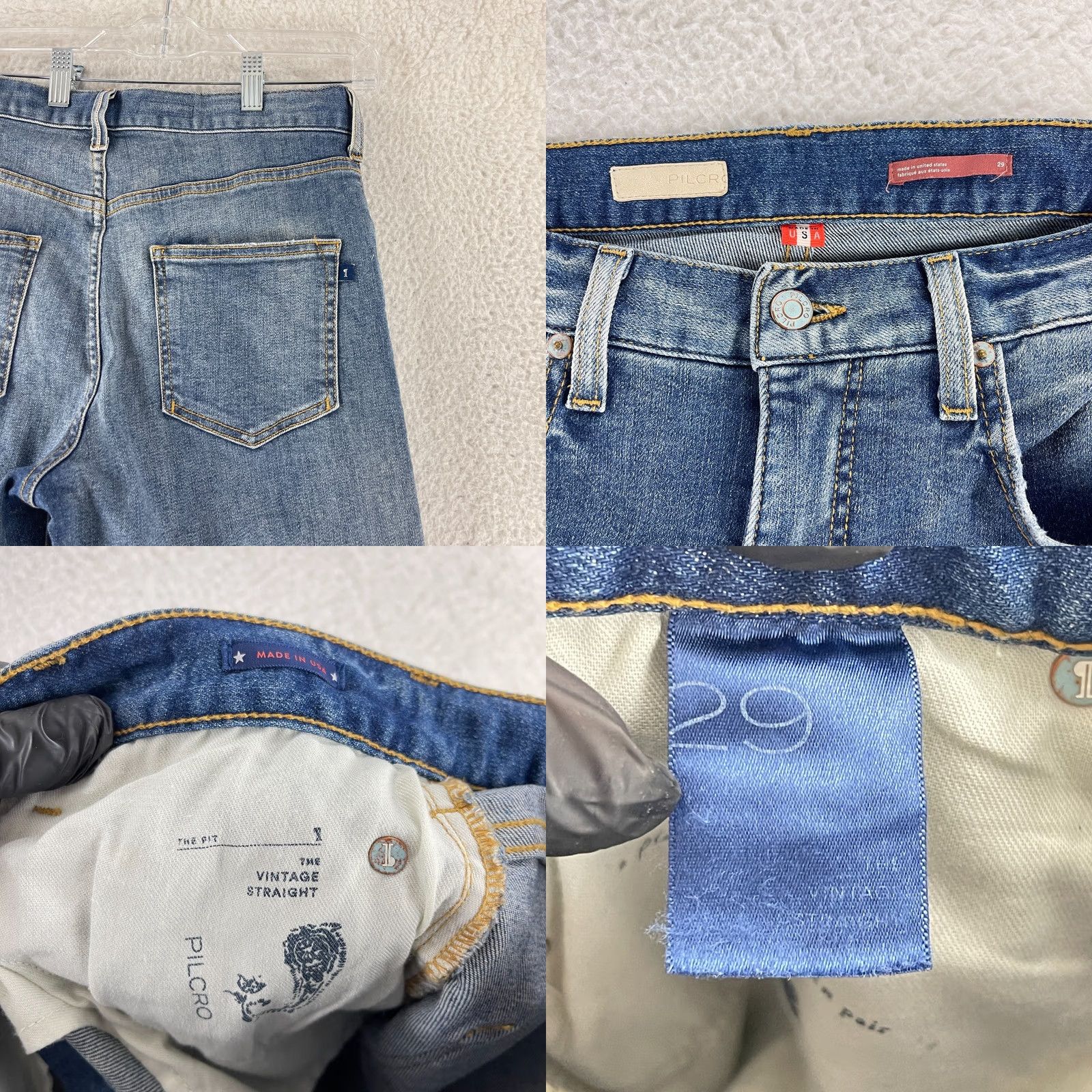 Vintage Pilcro Vintage Straight Jeans Womens Size 29 Blue Denim High-Rise Distressed Jeans Size 29" - 10 Thumbnail