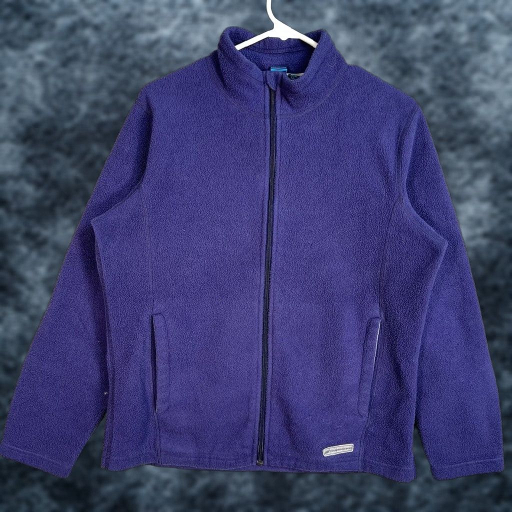 Eastern Mountain Sports VINTAGE EASTERN MOUNTAIN SPORTS Sweater Large Purple 90s Full Zip Solid Womens Size L / US 10 / IT 46 - 1 Thumbnail