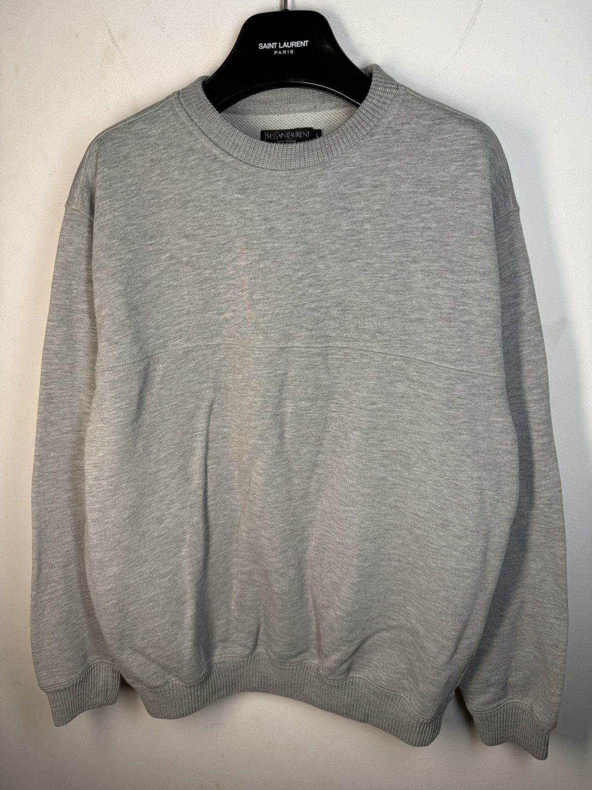 Yves Saint Laurent 90s YSL Sweatshirt Grey Crewneck Vintage Yves Logo Paris Size US L / EU 52-54 / 3 - 15 Thumbnail