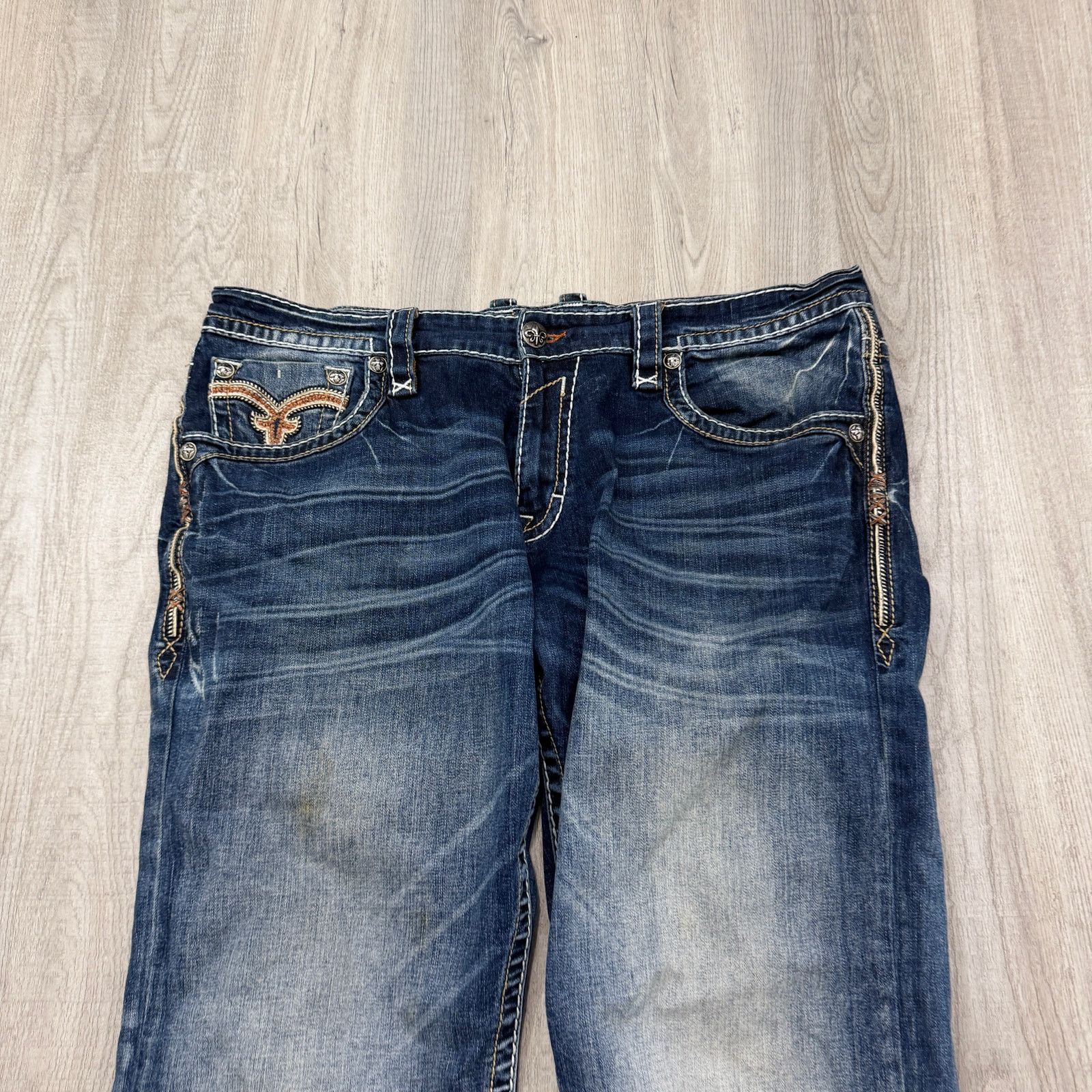 Rock Revival Rock Revival Remy Relaxed Straight Jeans 40 (Fits 40x32) Size US 40 / EU 56 - 3 Thumbnail