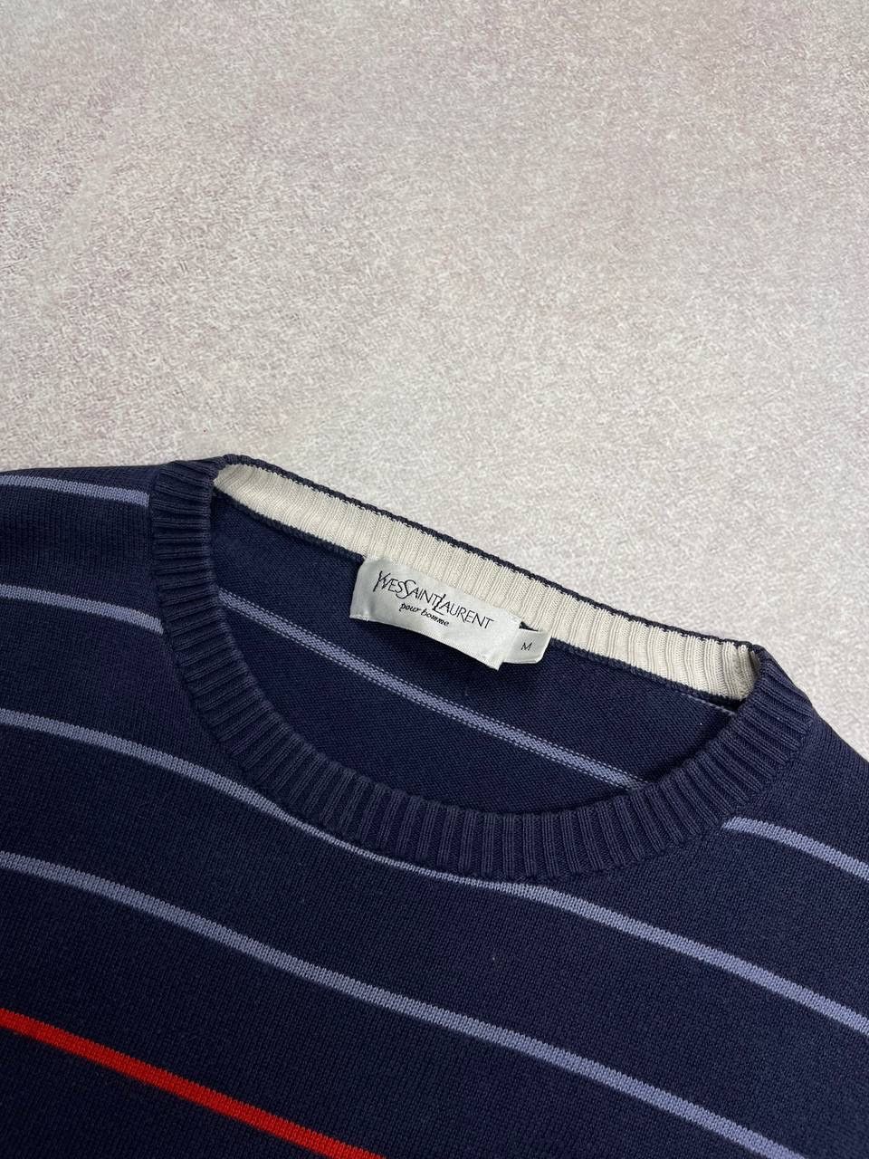 Other Vintage YSL Yves Saint Laurent Striped Knit Sweater Rare M Size US L / EU 52-54 / 3 - 3 Thumbnail