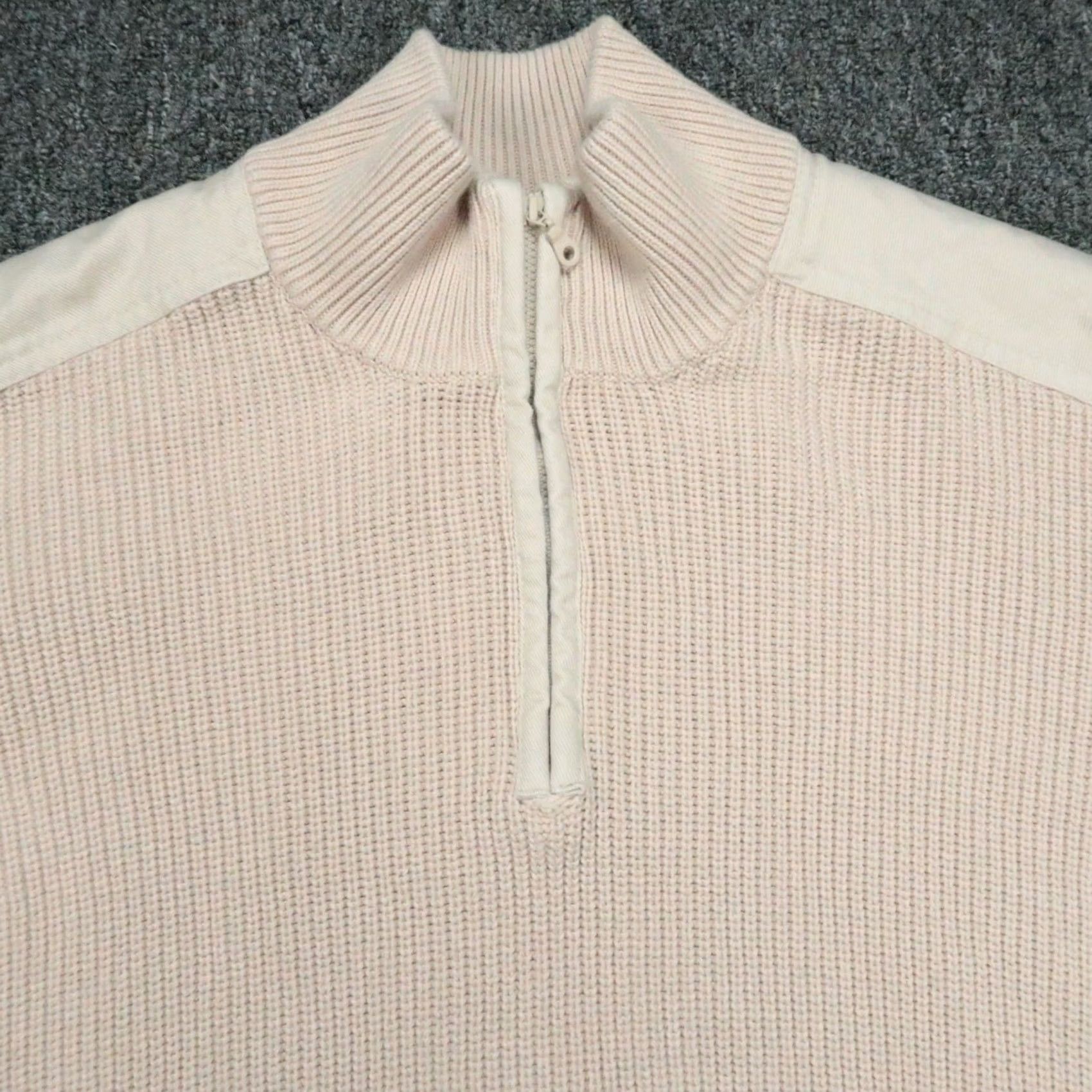 Orvis Orvis Sweater Mens XL Beige Tan Pullover 1/4 Zip Knit Mock Neck Long Sleeve Regular Size US XL / EU 56 / 4 - 2 Thumbnail