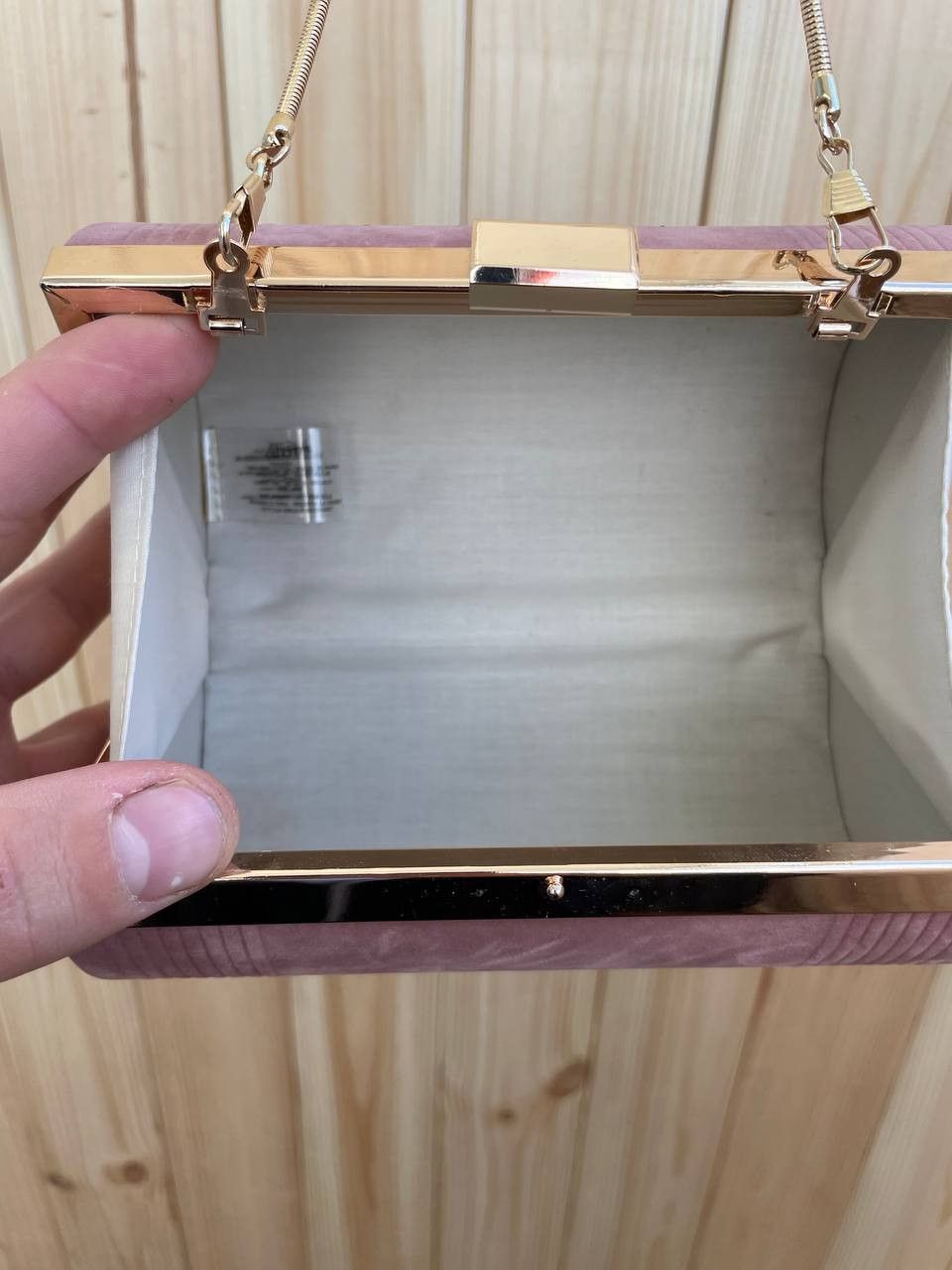 Jean Paul Gaultier Jean Paul Gaultier Velvet Clutch Bag Pink Blush Gold Chain Size ONE SIZE - 5 Thumbnail