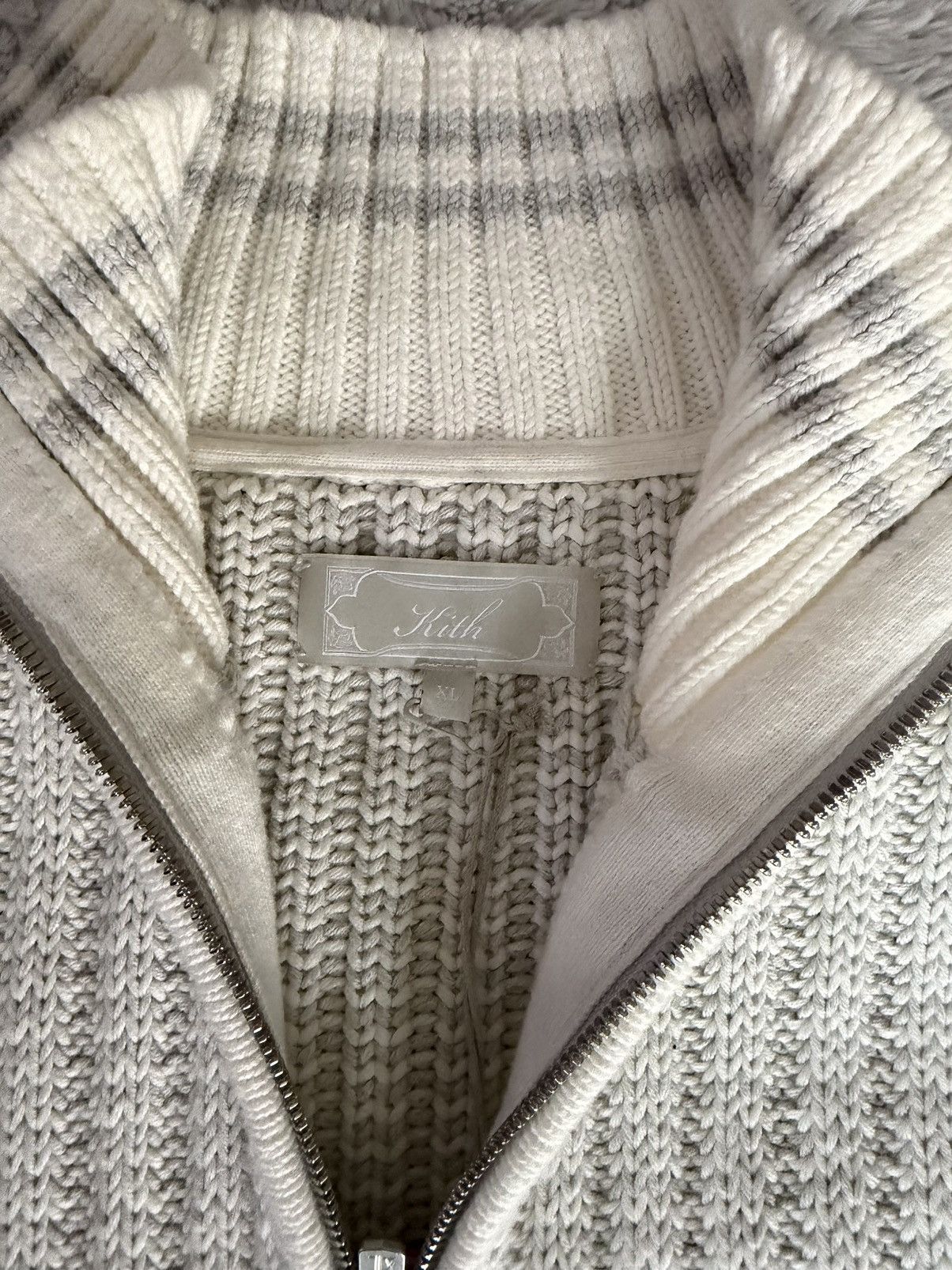 Kith Kith Wyona Open Knit Full Zip Sweater “Heather Grey” Size US XL / EU 56 / 4 - 2 Thumbnail