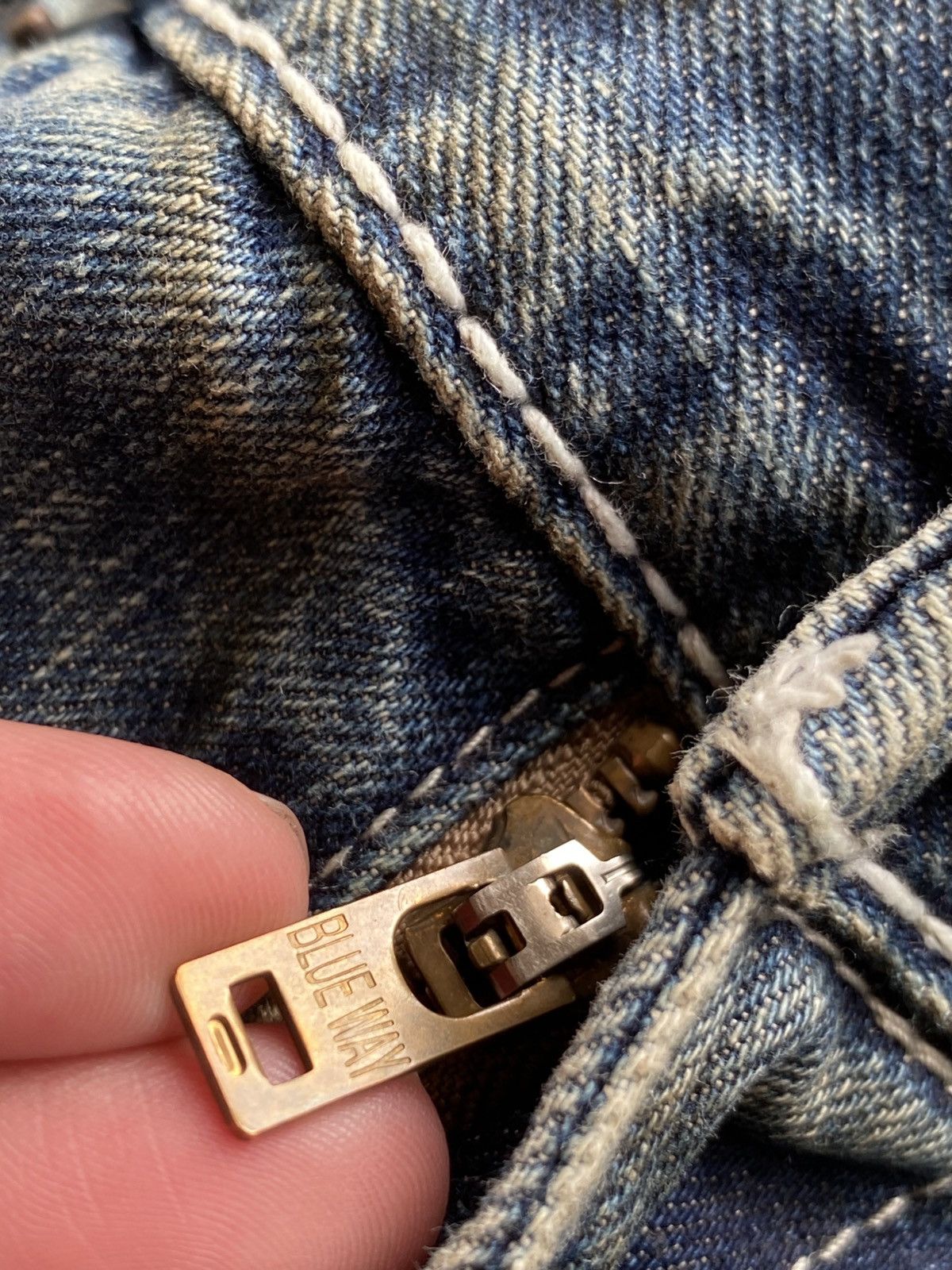 Tornado Mart WHISKER WAXED STUDDED BLUEWAY JEANS MAKER MADE IN NIPPON Size US 34 / EU 50 - 13 Thumbnail