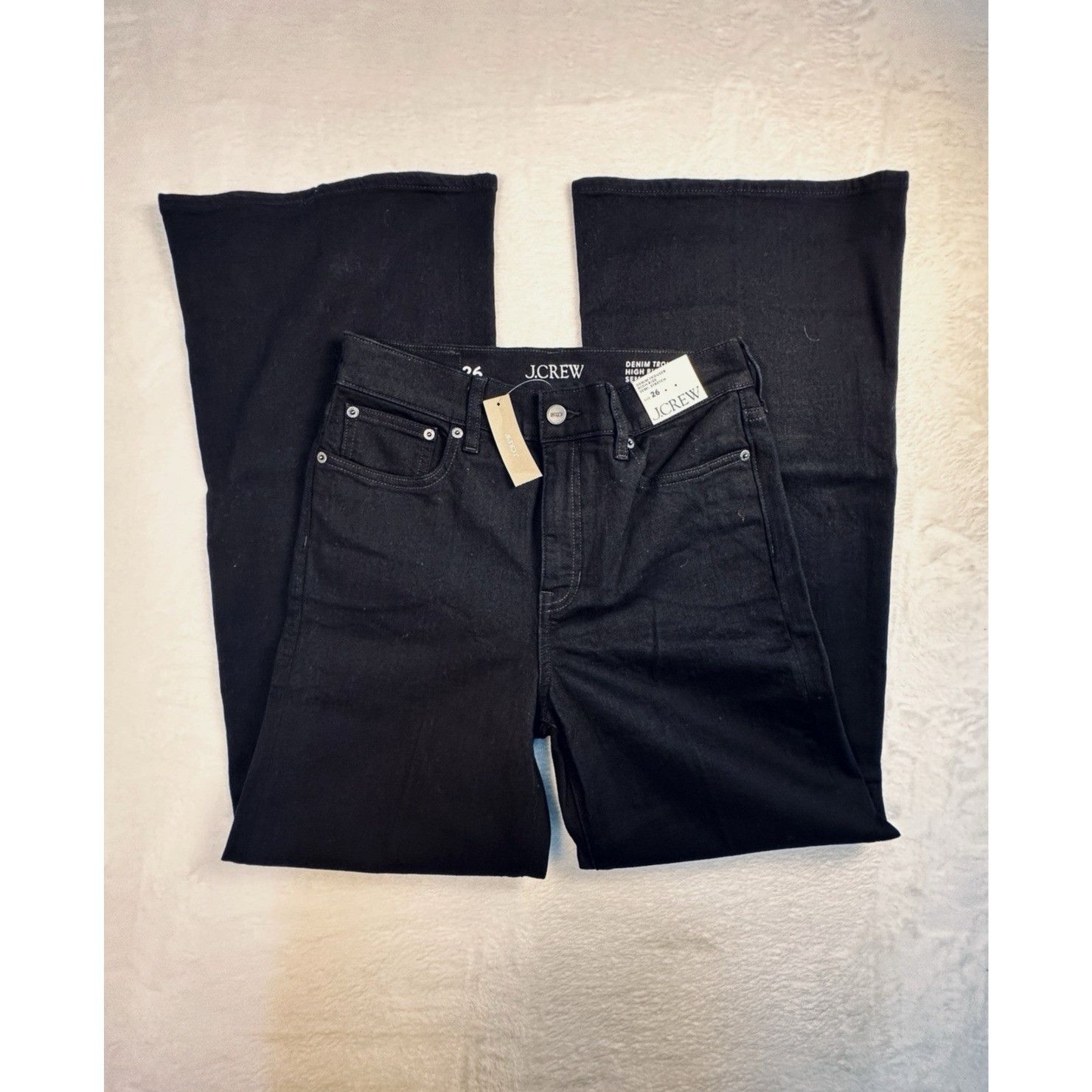 J.Crew J.Crew Womens Denim Trouser Wide Leg Jean Black High Rise Sz Size 26" / US 2 / IT 38 - 16 Thumbnail