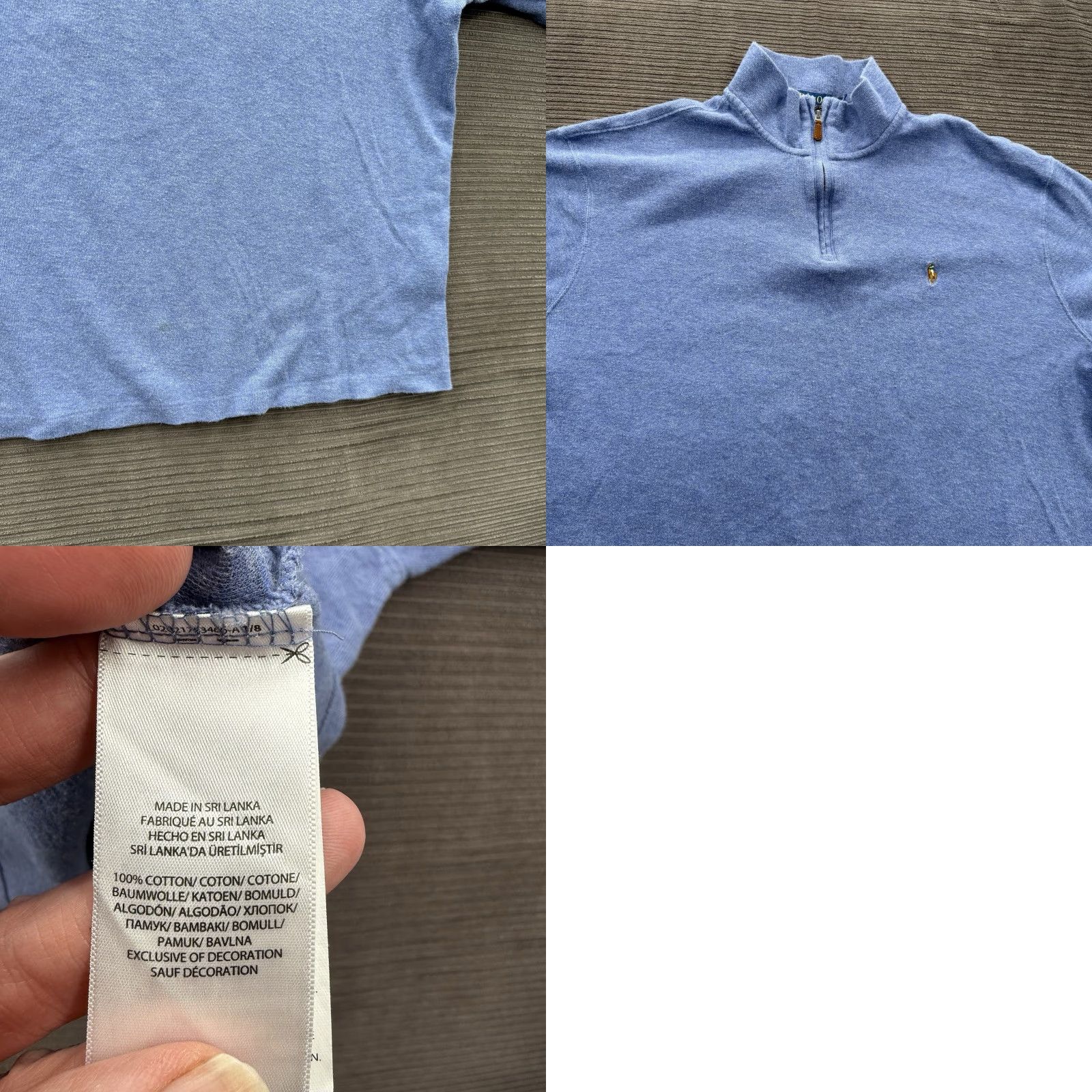 Ralph Lauren Polo Ralph Lauren Polo Ralph Lauren 2XL Blue Cotton Estate Rib Mock Neck 1/4 Zip Pullover Sweater Mens Preppy Casual Vintage? Size US XXL / EU 58 / 5 - 8 Thumbnail