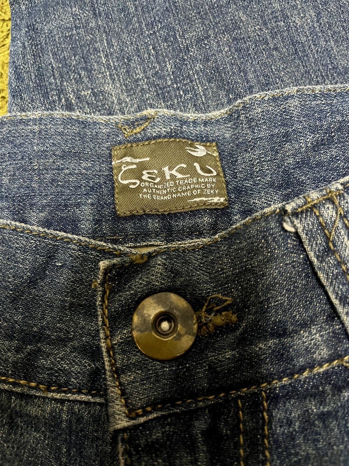 Japanese Brand Seku by Zeky Sogui Sukajan Jeans Pants Size US 34 / EU 50 - 3 Thumbnail